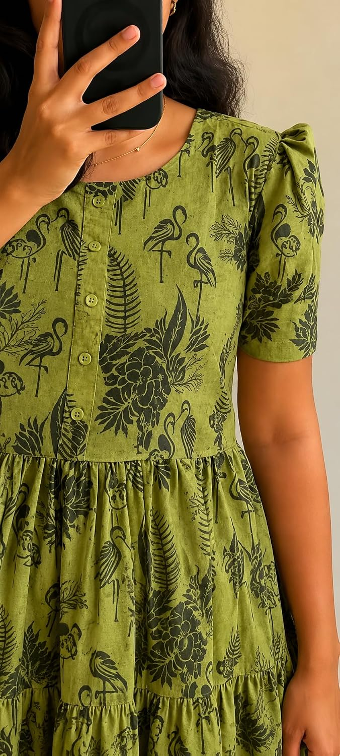 FASHDHUN Women's Floral Rayon A-Line Midi Dress - Image 28