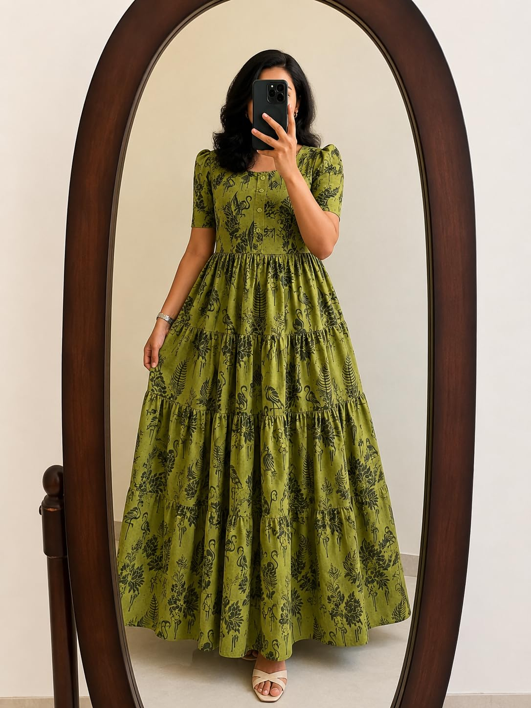 FASHDHUN Women's Floral Rayon A-Line Midi Dress - Image 29