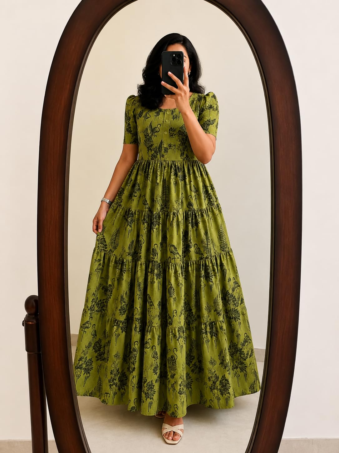 FASHDHUN Women's Floral Rayon A-Line Midi Dress - Image 30