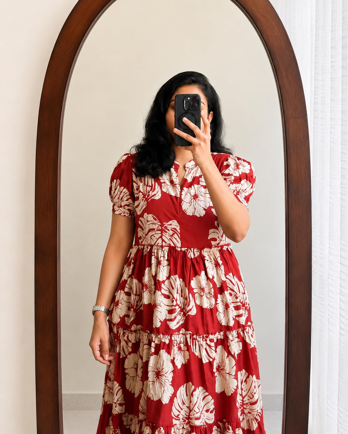 FASHDHUN Women's Floral Rayon A-Line Midi Dress - Image 32
