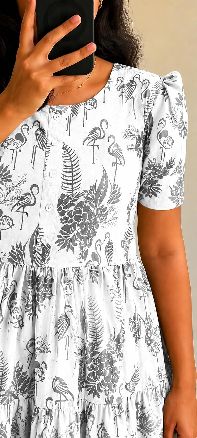 FASHDHUN Women's Floral Rayon A-Line Midi Dress - Image 39
