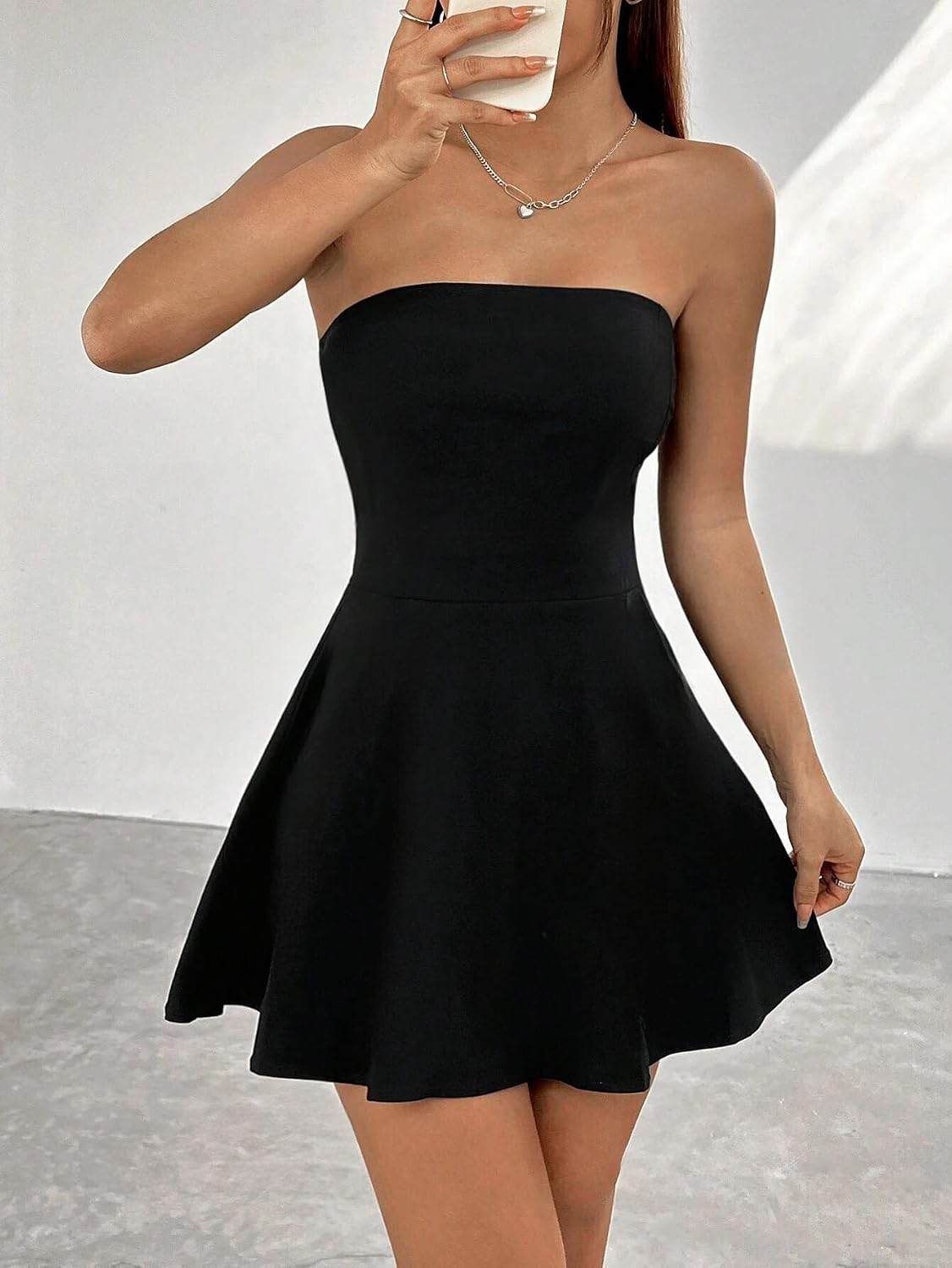 TIVANTE Women's Strapless Fit-and-Flare Mini Dress - Image 5