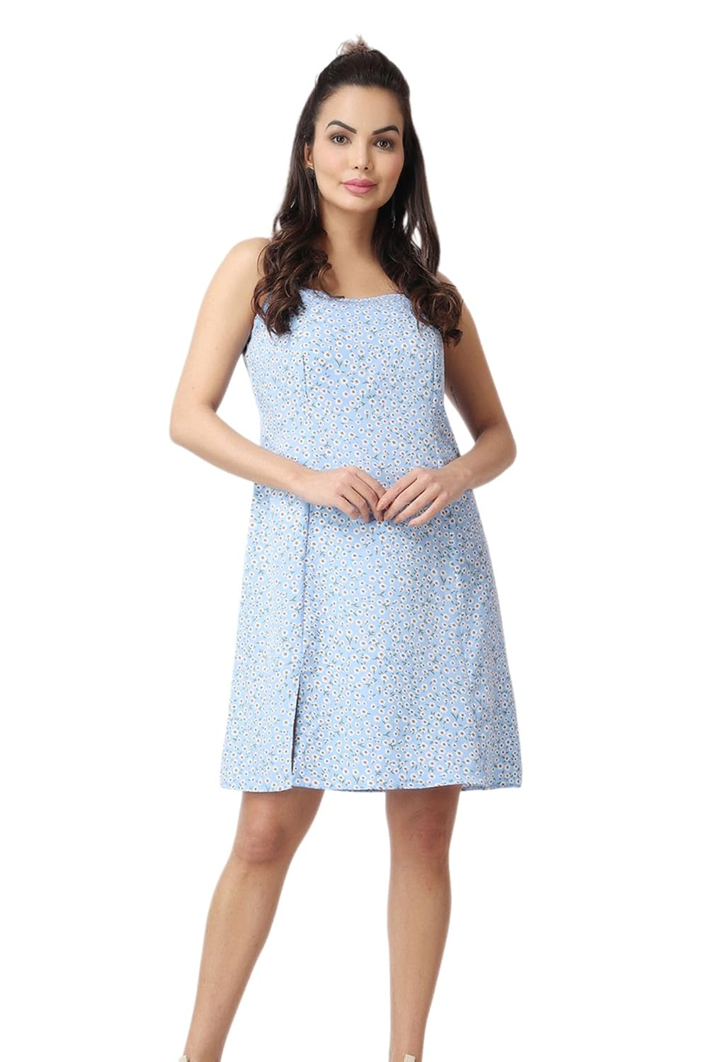 POPWINGS Women's Printed V-Neck Fit-and-Flare Dress - Image 8