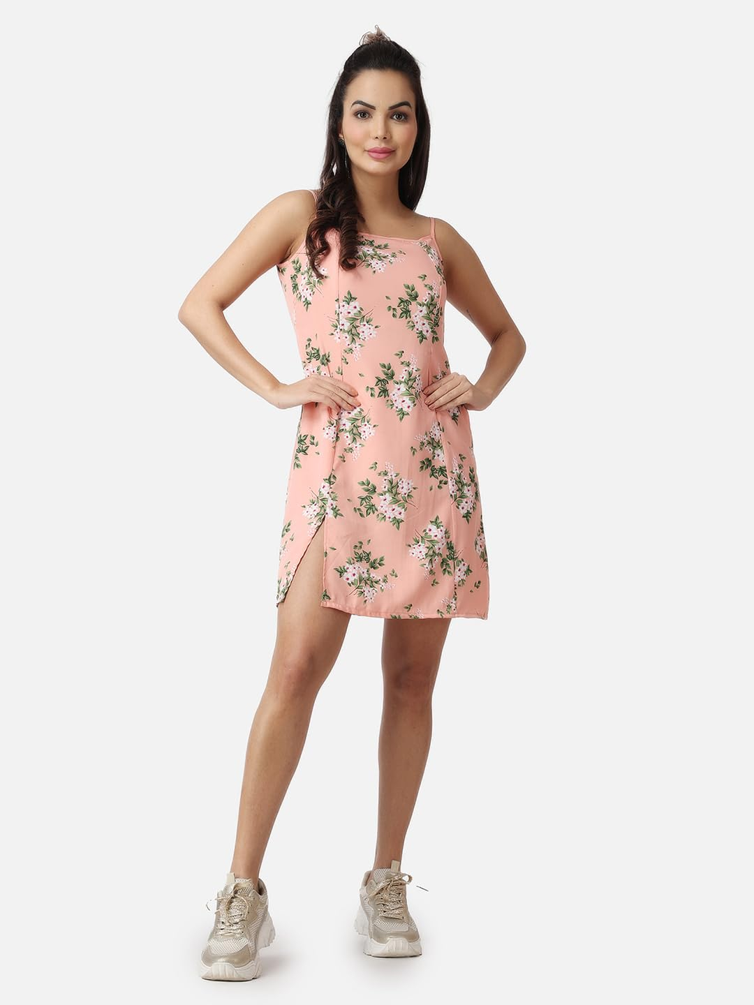 POPWINGS Women's Printed V-Neck Fit-and-Flare Dress - Image 17