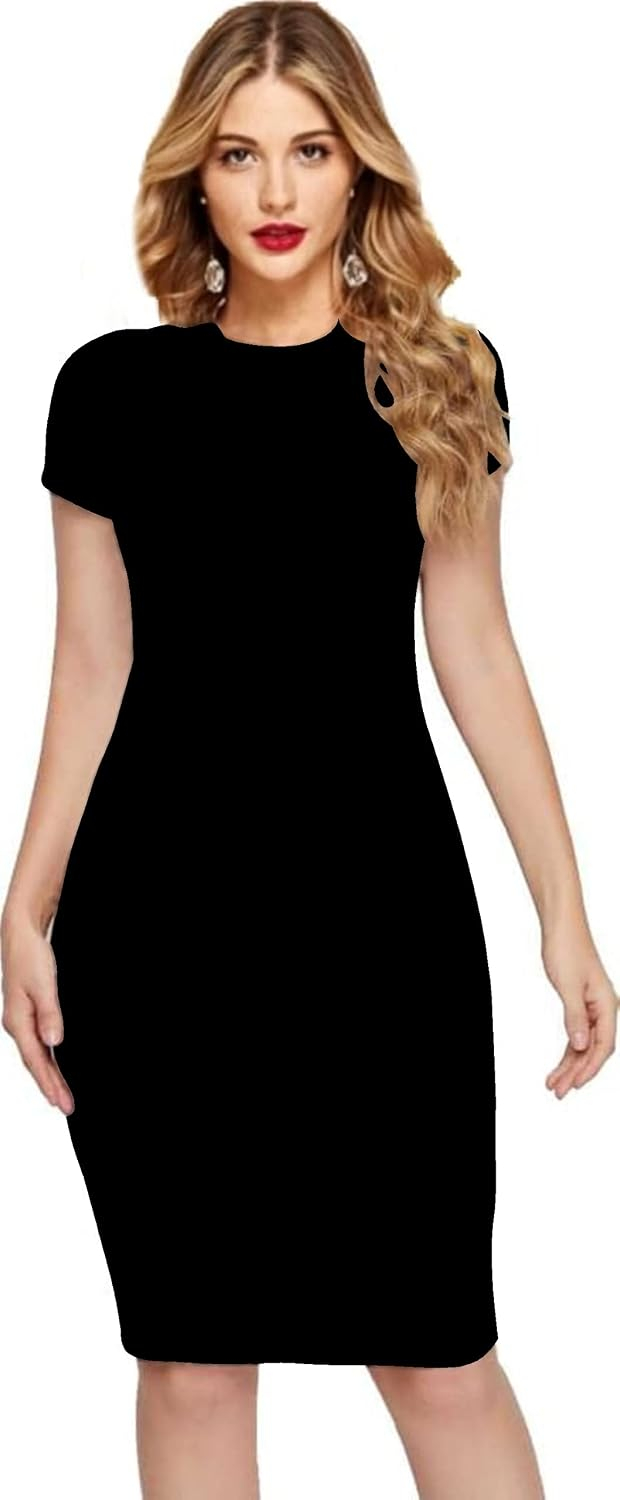 Dream Beauty Fashion Women's Short-Sleeve Bodycon Midi Dress