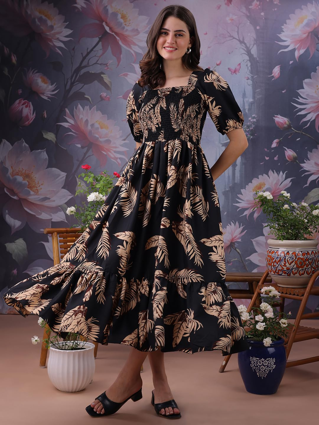 ROYALTAYLOR Women's Floral Flared Maxi Dress - Image 2