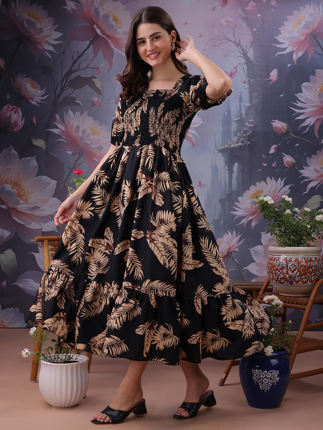 ROYALTAYLOR Women's Floral Flared Maxi Dress - Image 3