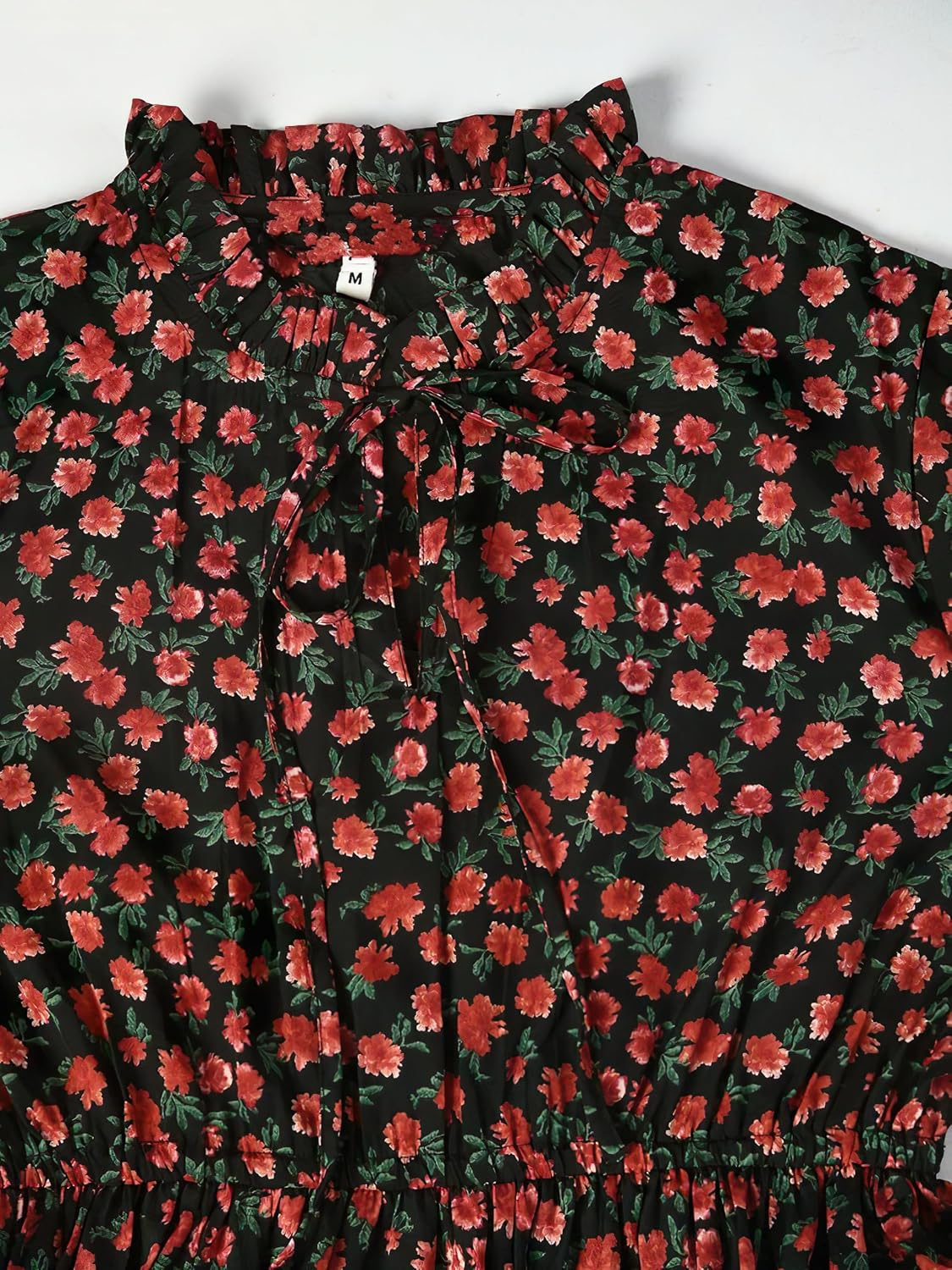 KZULLY Women's Long-Sleeve Floral Maxi Dress with Tie Neck - Image 35