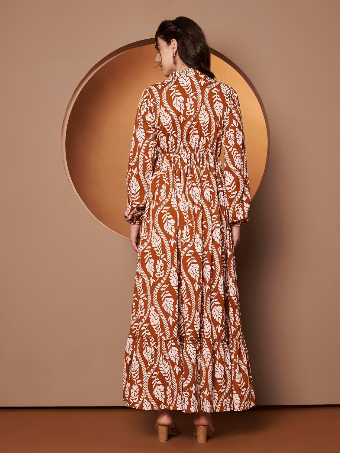KZULLY Women's Long-Sleeve Floral Maxi Dress with Tie Neck - Image 69