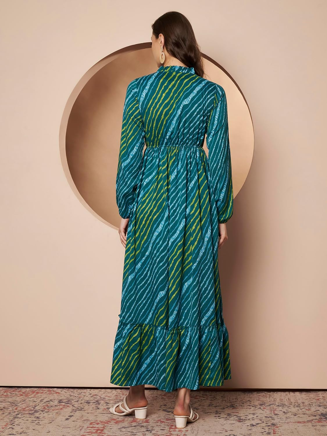 KZULLY Women's Long-Sleeve Floral Maxi Dress with Tie Neck - Image 76