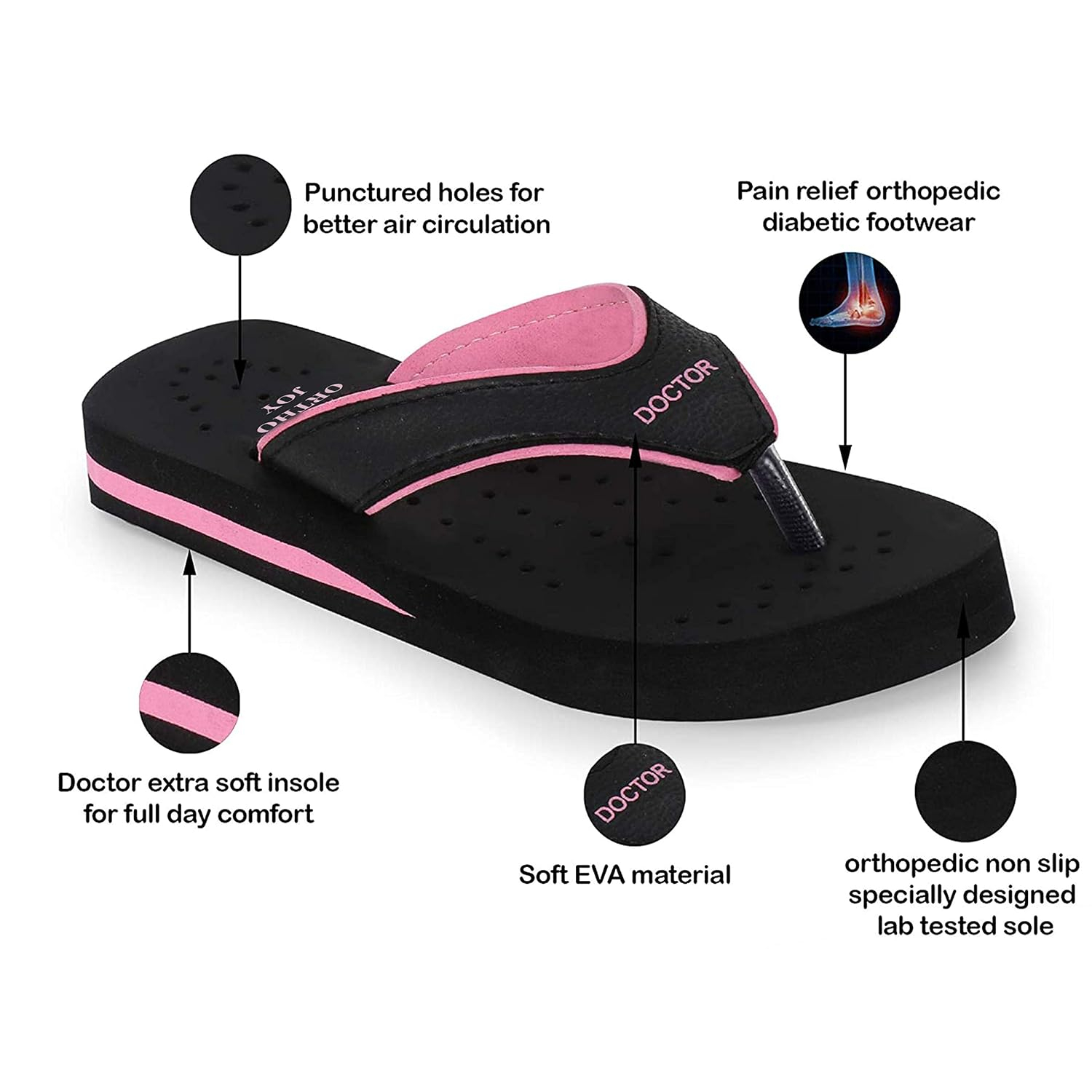 Doctor Extra Soft Women's Cushioned Flat Flip-Flops - Image 5