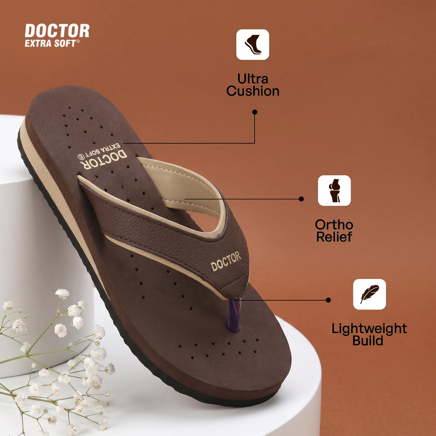 Doctor Extra Soft Women's Cushioned Flat Flip-Flops - Image 14