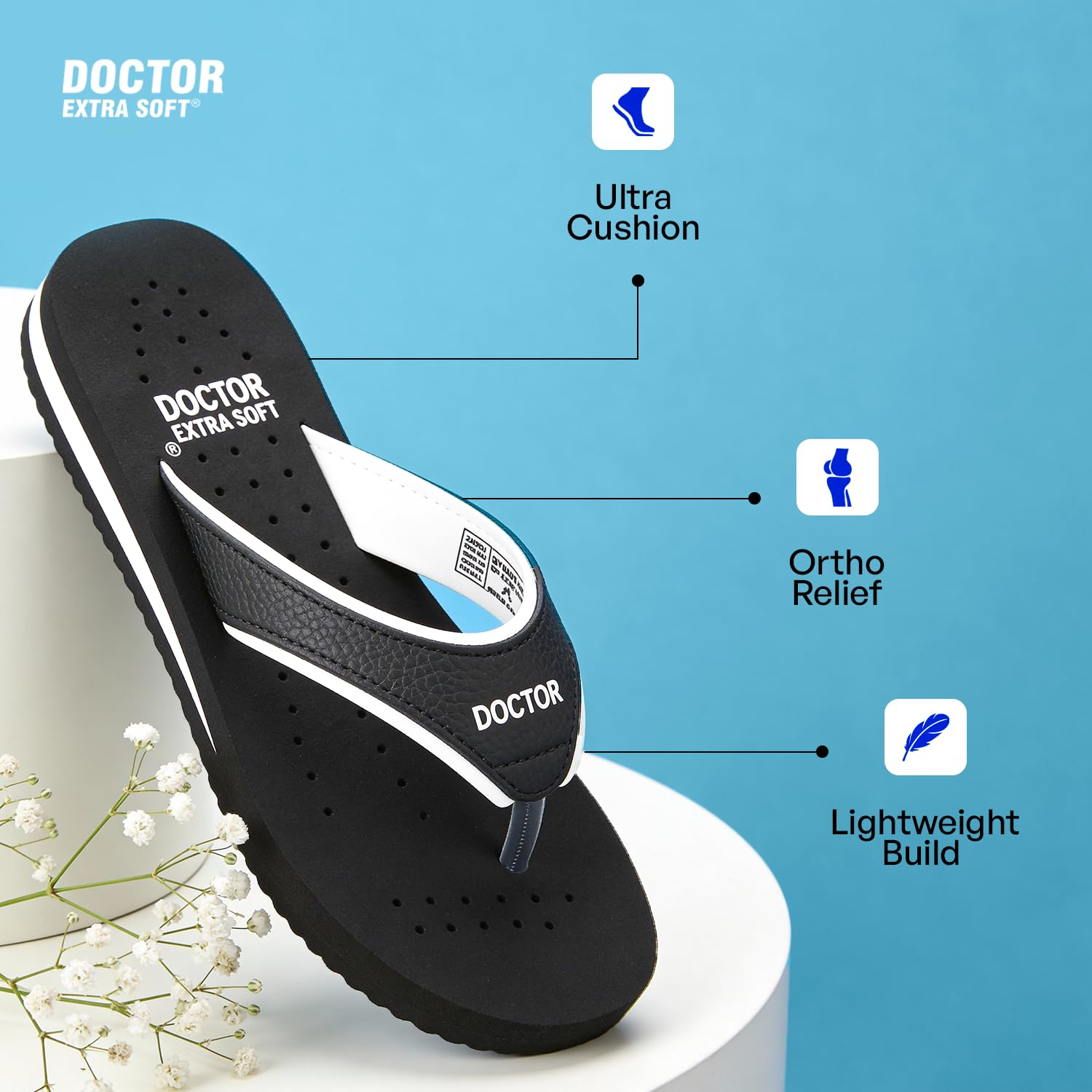 Doctor Extra Soft Women's Cushioned Flat Flip-Flops - Image 40