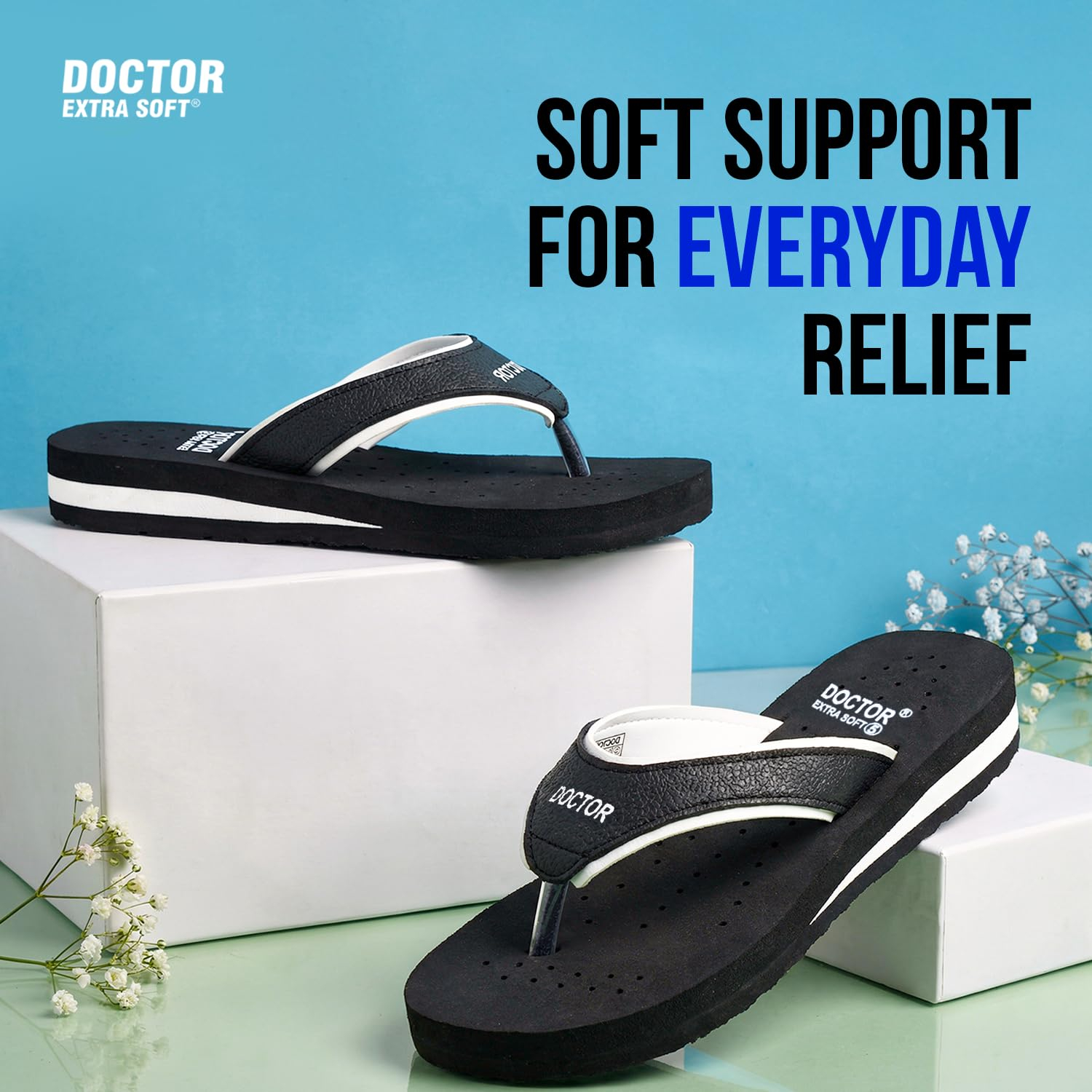 Doctor Extra Soft Women's Cushioned Flat Flip-Flops - Image 41