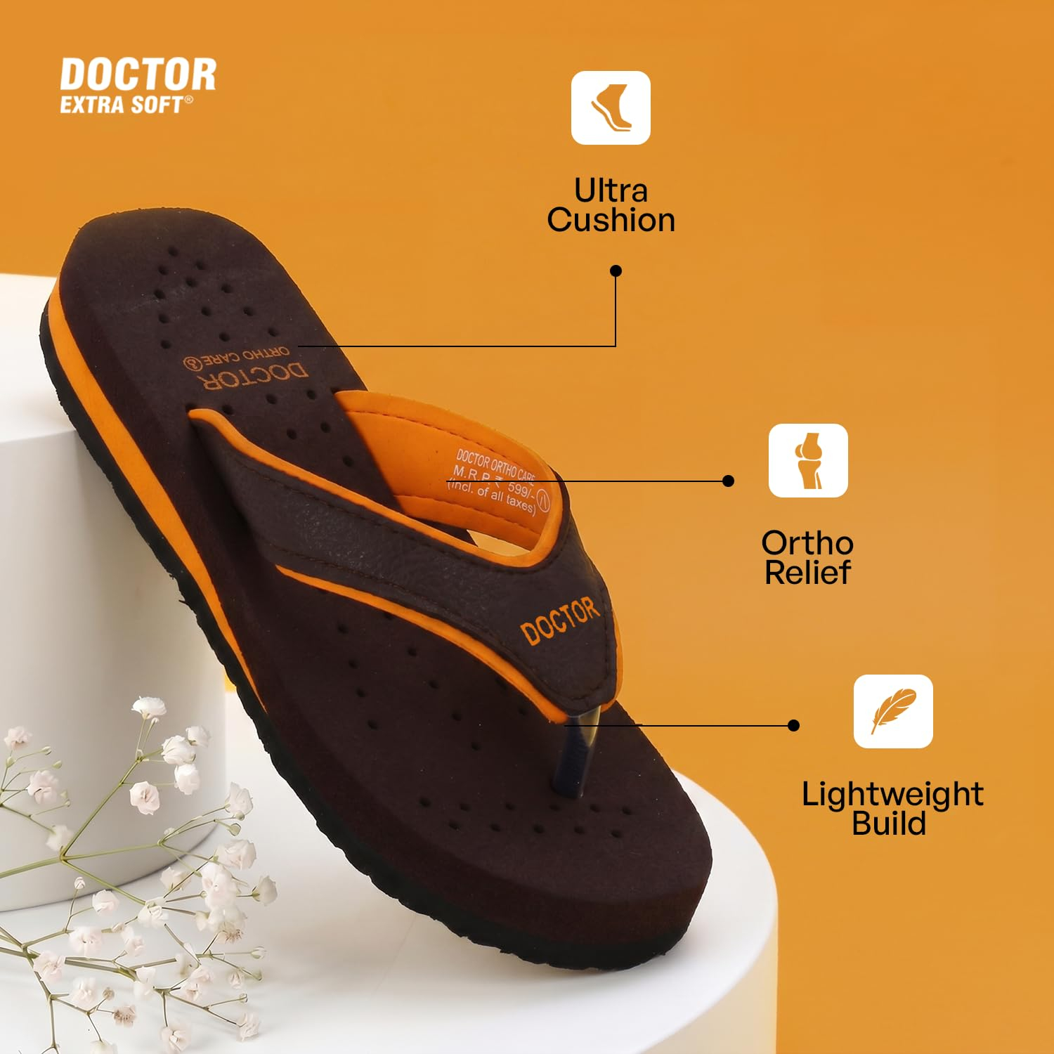 Doctor Extra Soft Women's Cushioned Flat Flip-Flops - Image 47