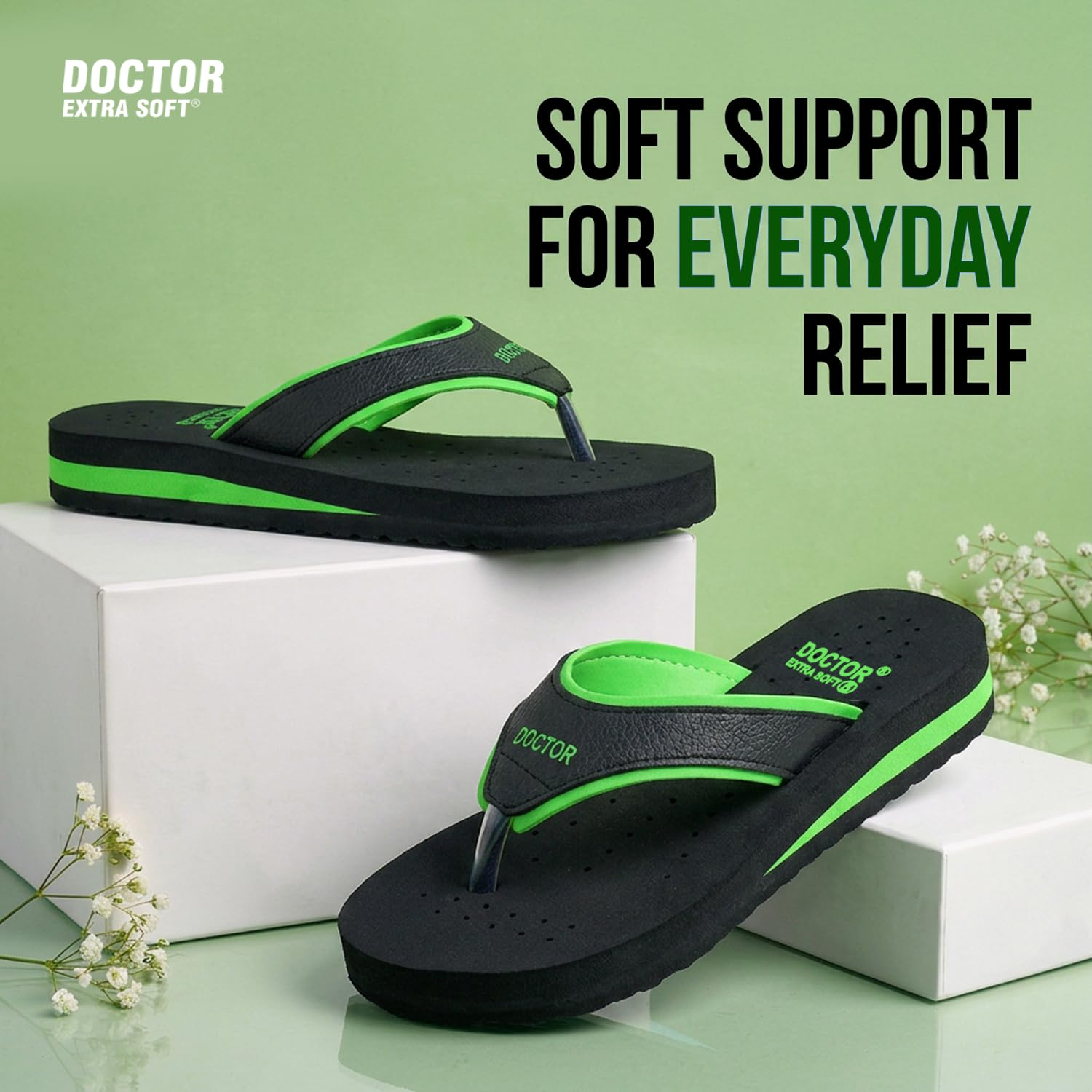 Doctor Extra Soft Women's Cushioned Flat Flip-Flops - Image 55