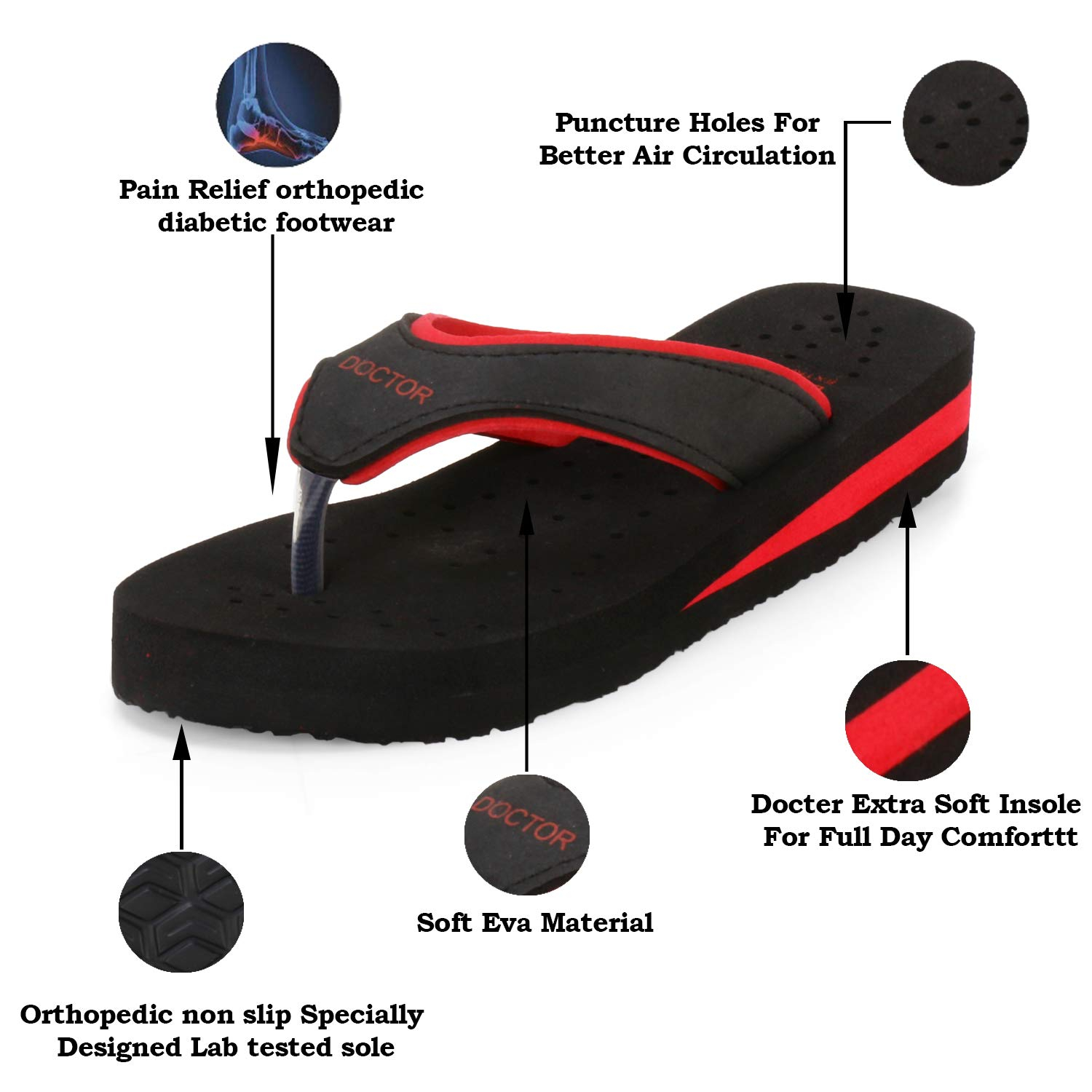 Doctor Extra Soft Women's Cushioned Flat Flip-Flops - Image 58