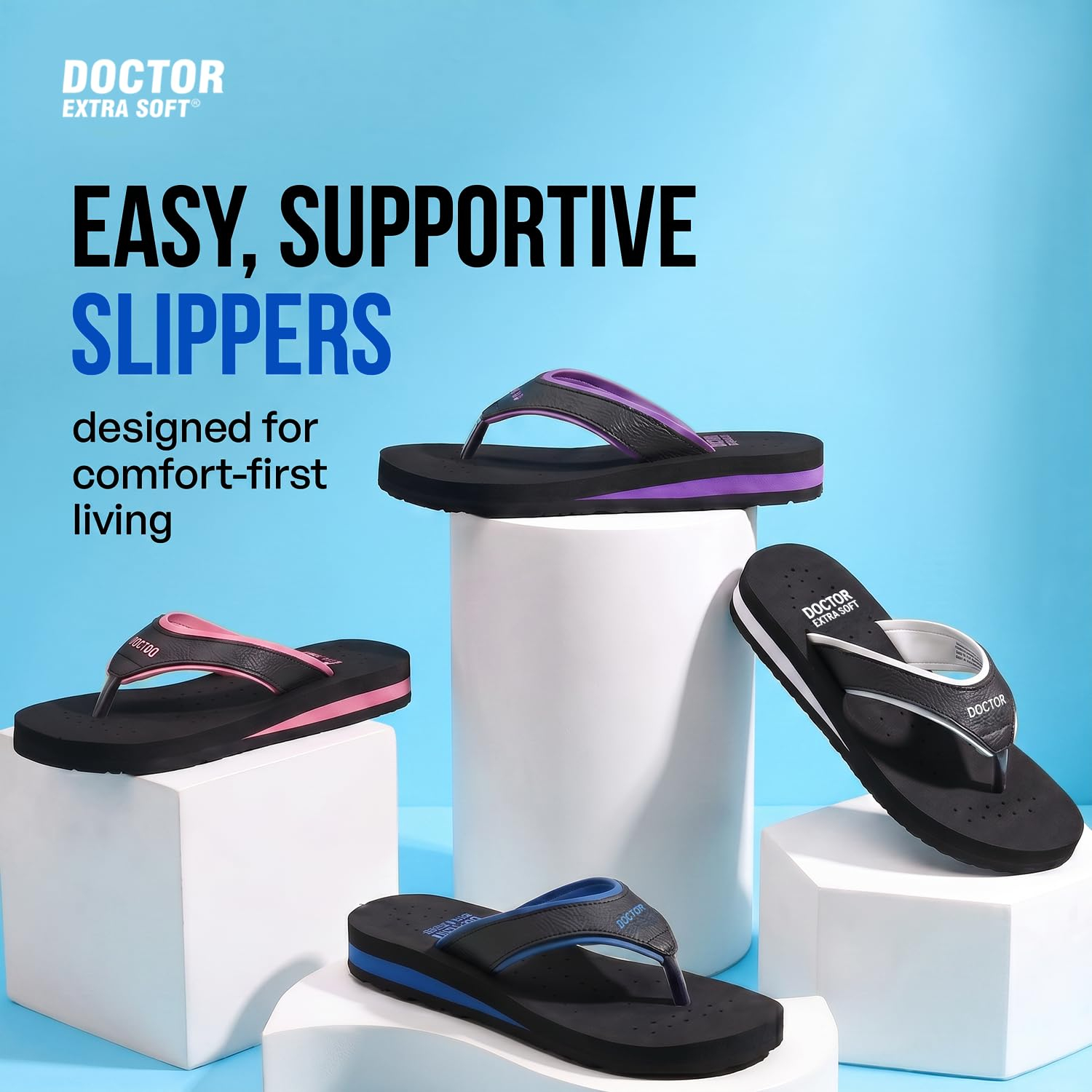 Doctor Extra Soft Women's Cushioned Flat Flip-Flops - Image 70