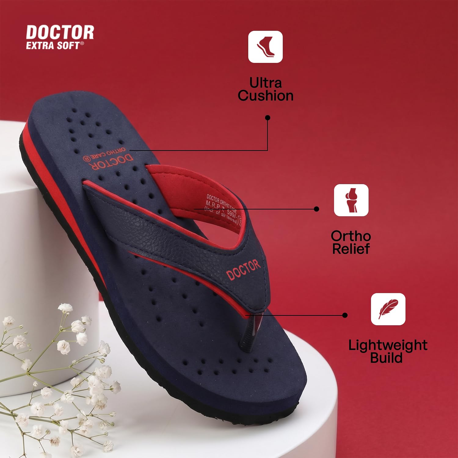 Doctor Extra Soft Women's Cushioned Flat Flip-Flops - Image 75