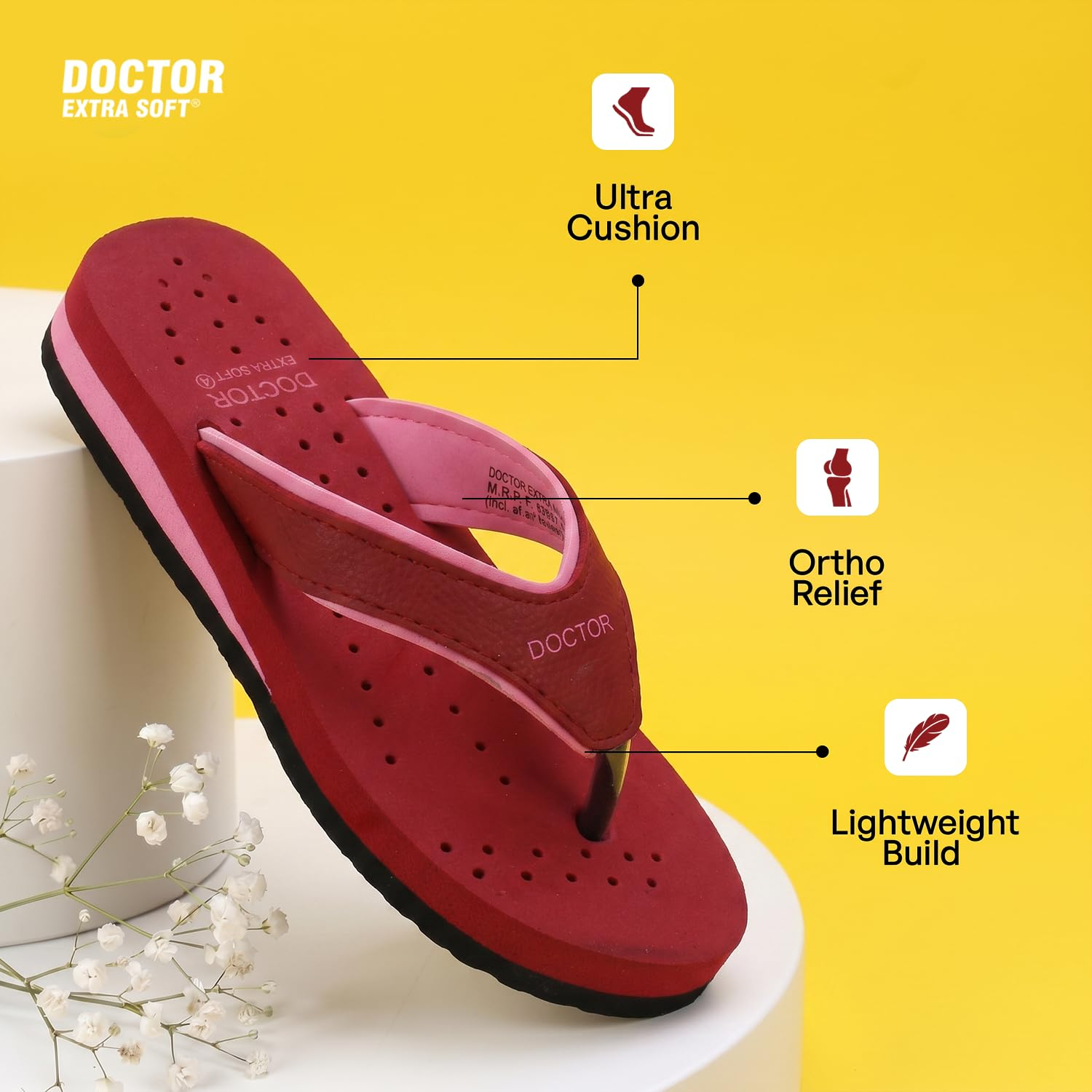 Doctor Extra Soft Women's Cushioned Flat Flip-Flops - Image 82