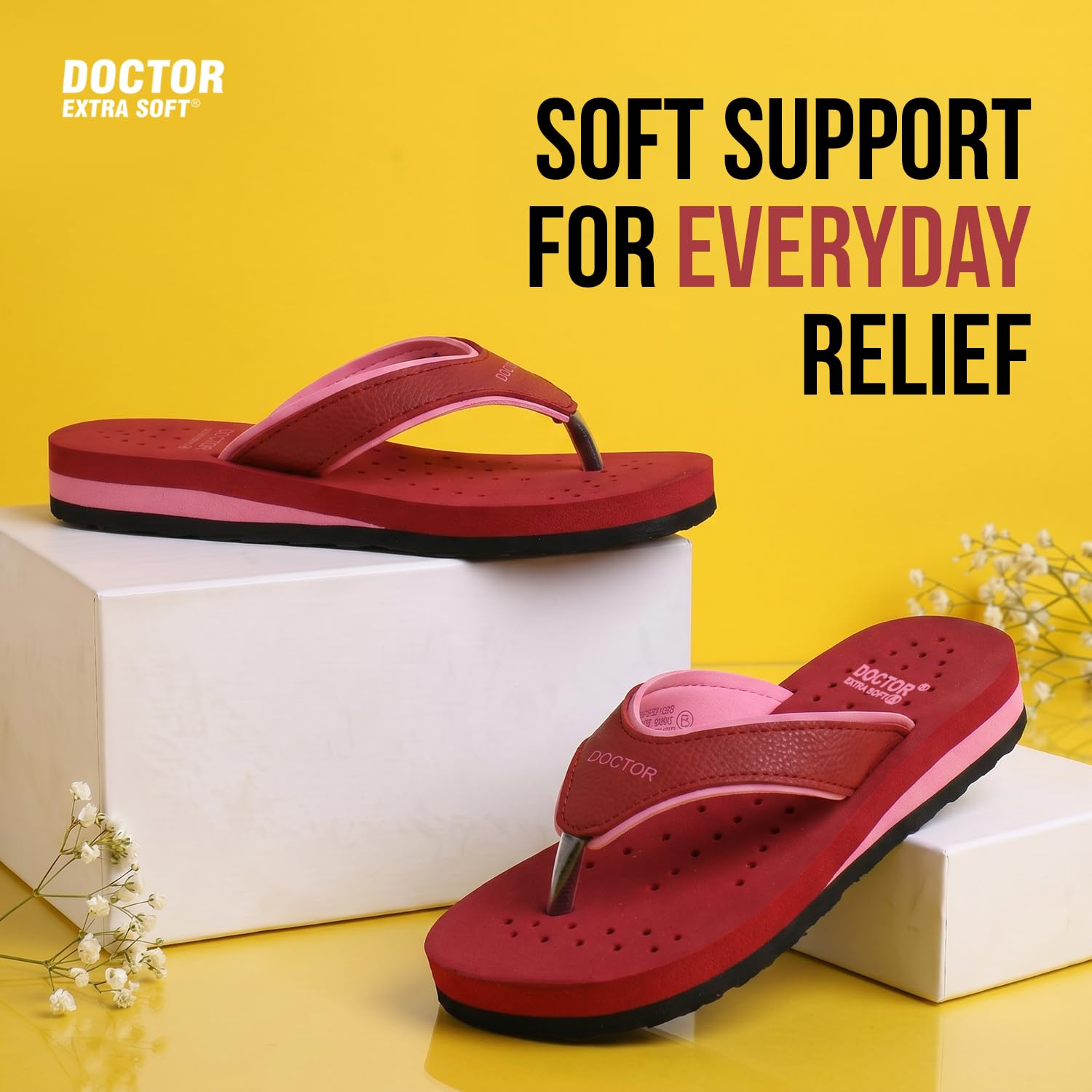 Doctor Extra Soft Women's Cushioned Flat Flip-Flops - Image 83