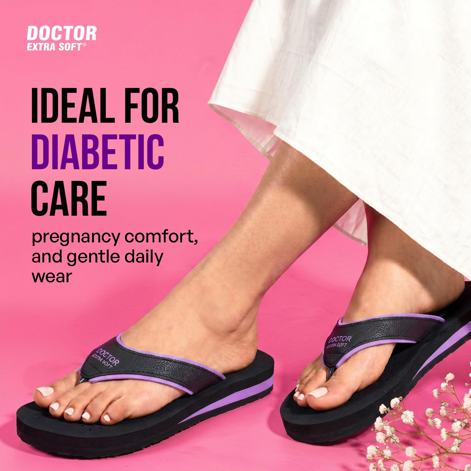 Doctor Extra Soft Women's Cushioned Flat Flip-Flops - Image 88