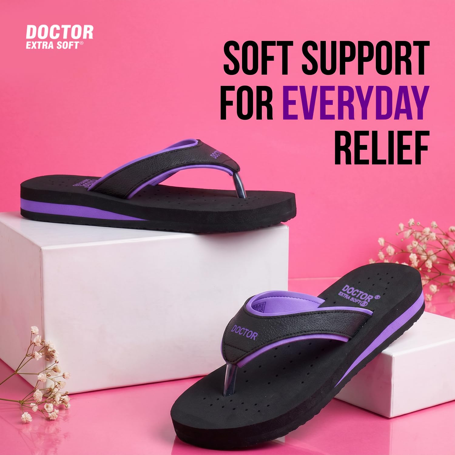 Doctor Extra Soft Women's Cushioned Flat Flip-Flops - Image 90