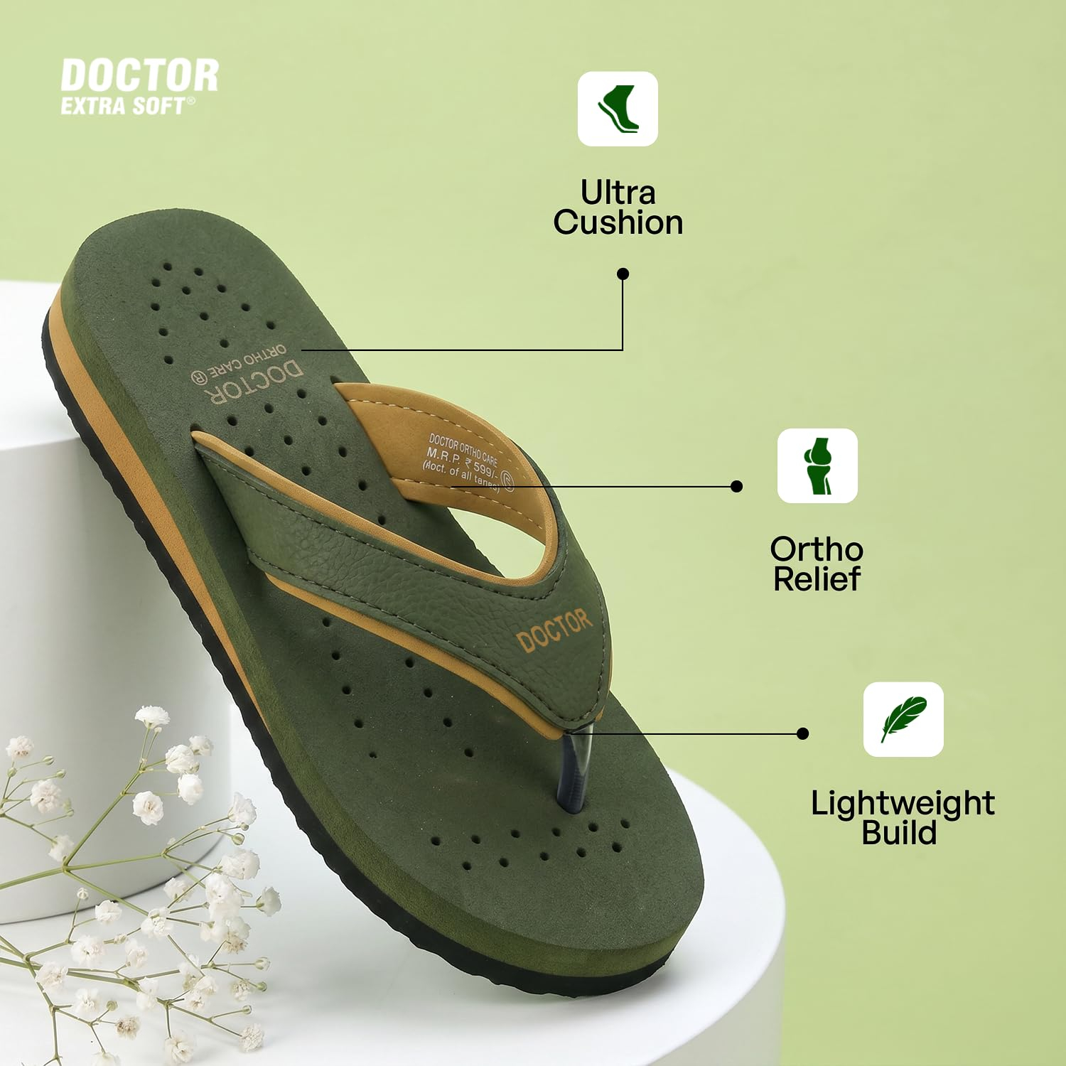 Doctor Extra Soft Women's Cushioned Flat Flip-Flops - Image 118