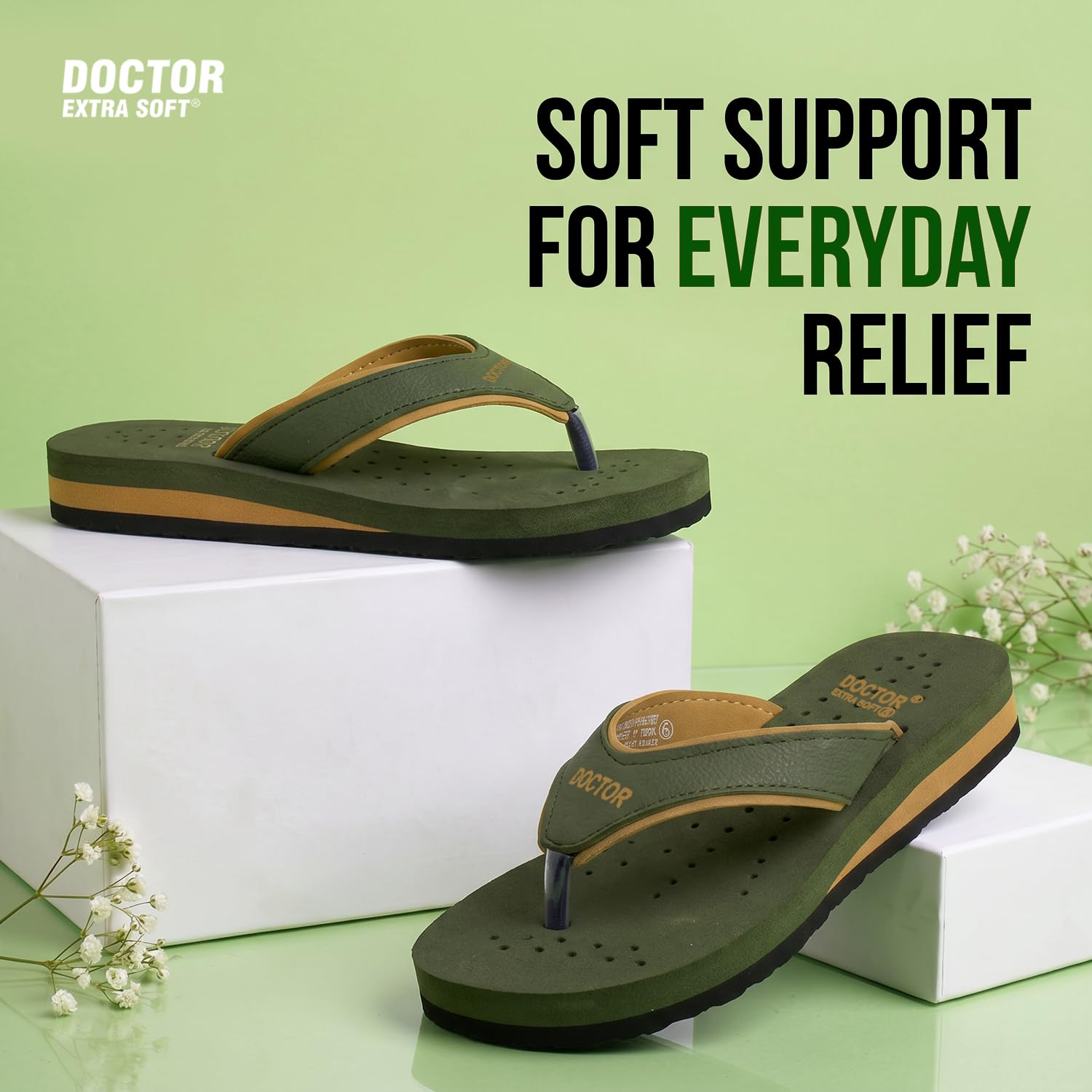 Doctor Extra Soft Women's Cushioned Flat Flip-Flops - Image 119