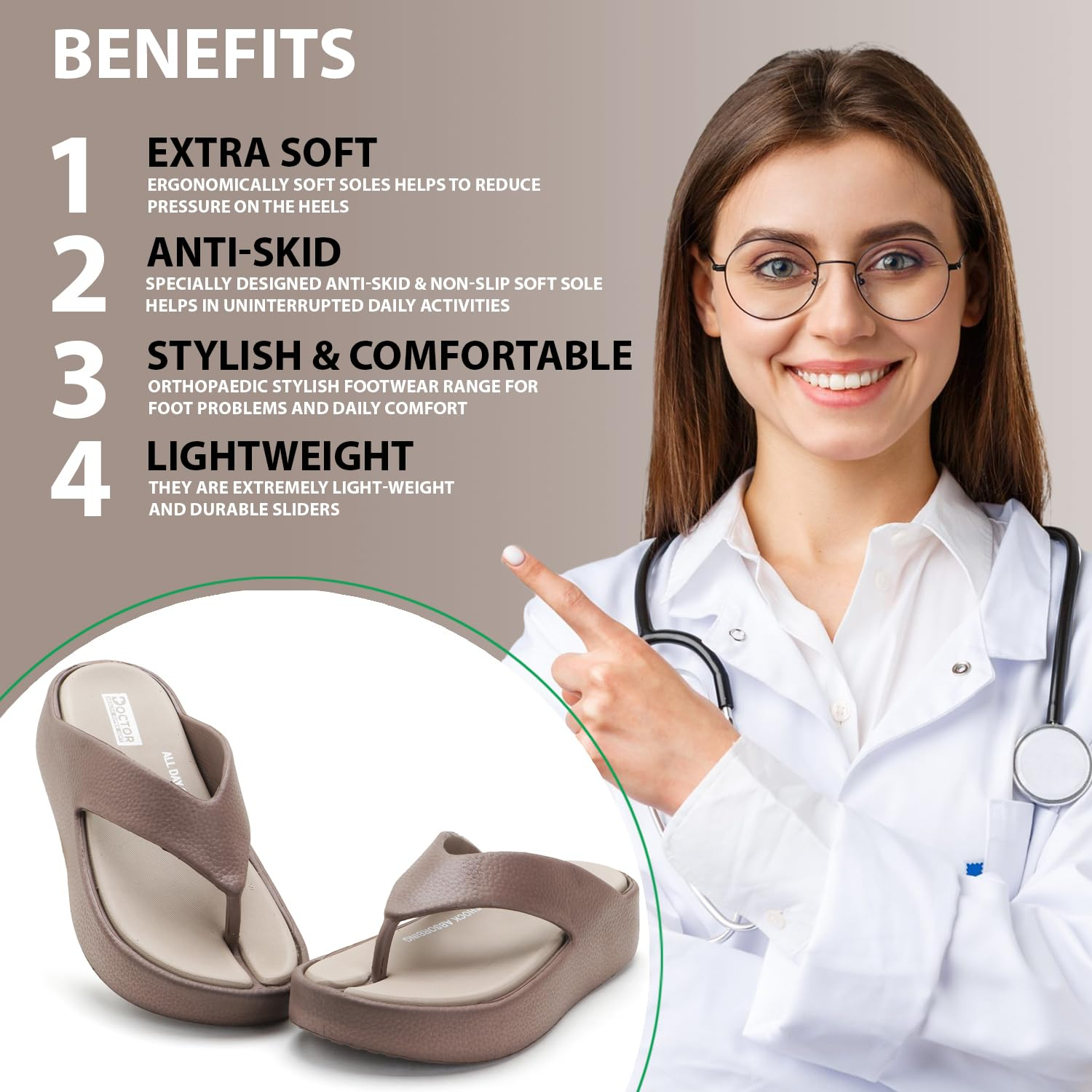Doctor Health Super Soft Women's Cushioned Platform Slippers - Image 7