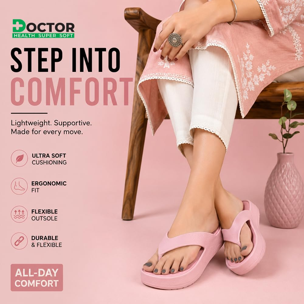 Doctor Health Super Soft Women's Cushioned Platform Slippers - Image 22