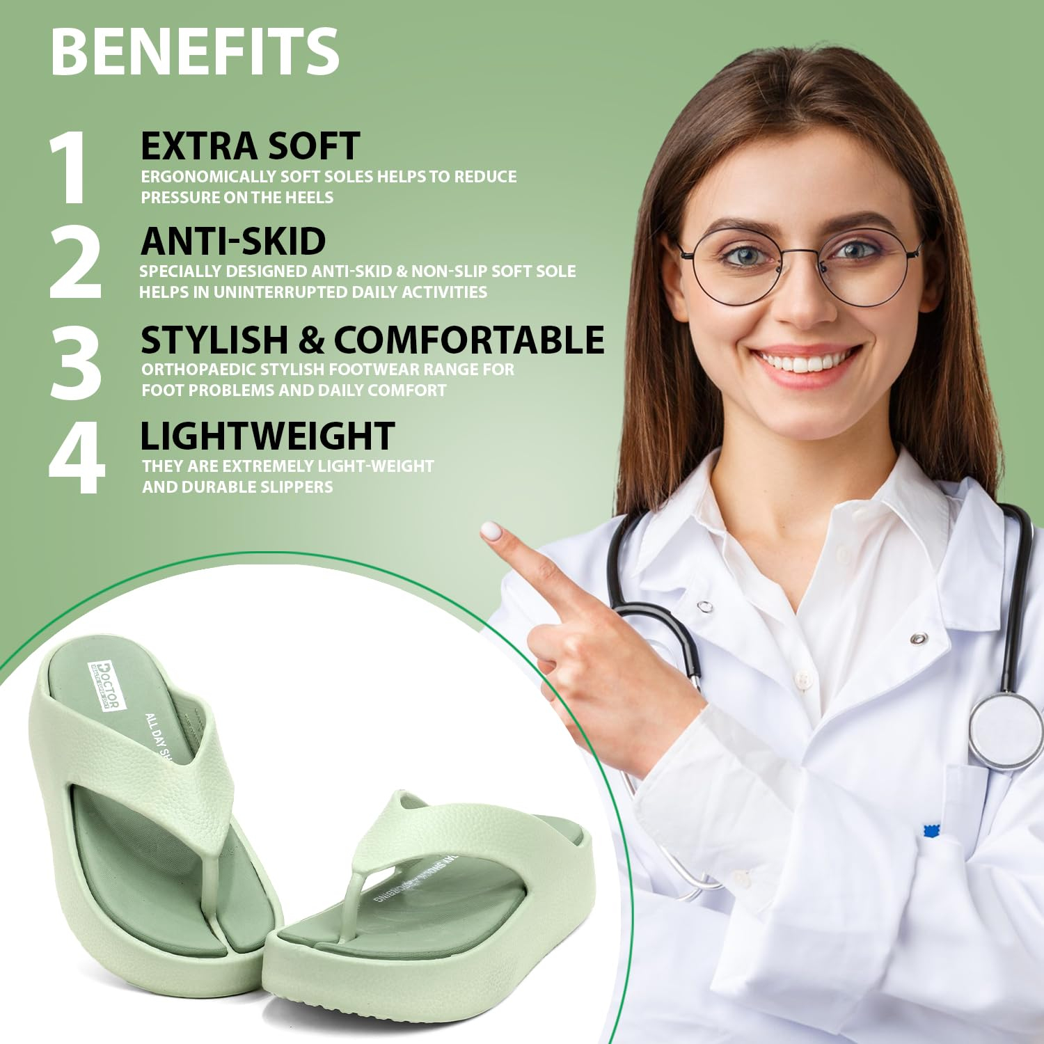 Doctor Health Super Soft Women's Cushioned Platform Slippers - Image 32