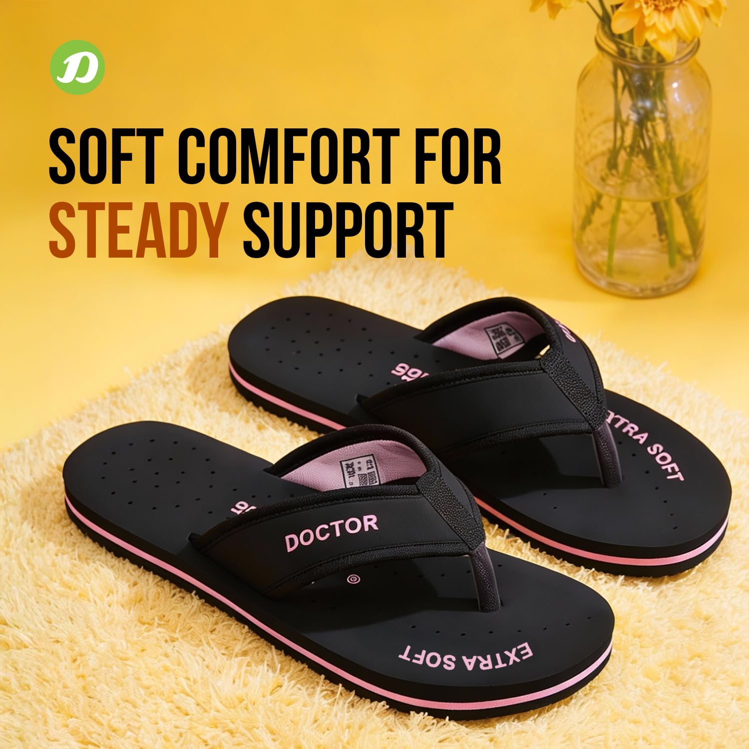 Doctor Extra Soft Women's Lightweight Flip-Flops - D-22 - Image 3