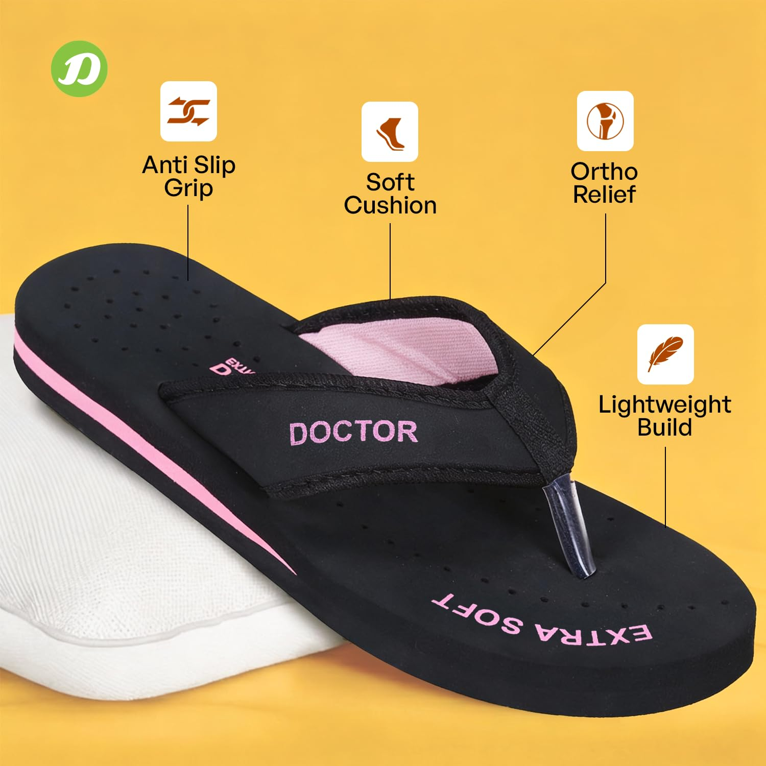 Doctor Extra Soft Women's Lightweight Flip-Flops - D-22 - Image 4