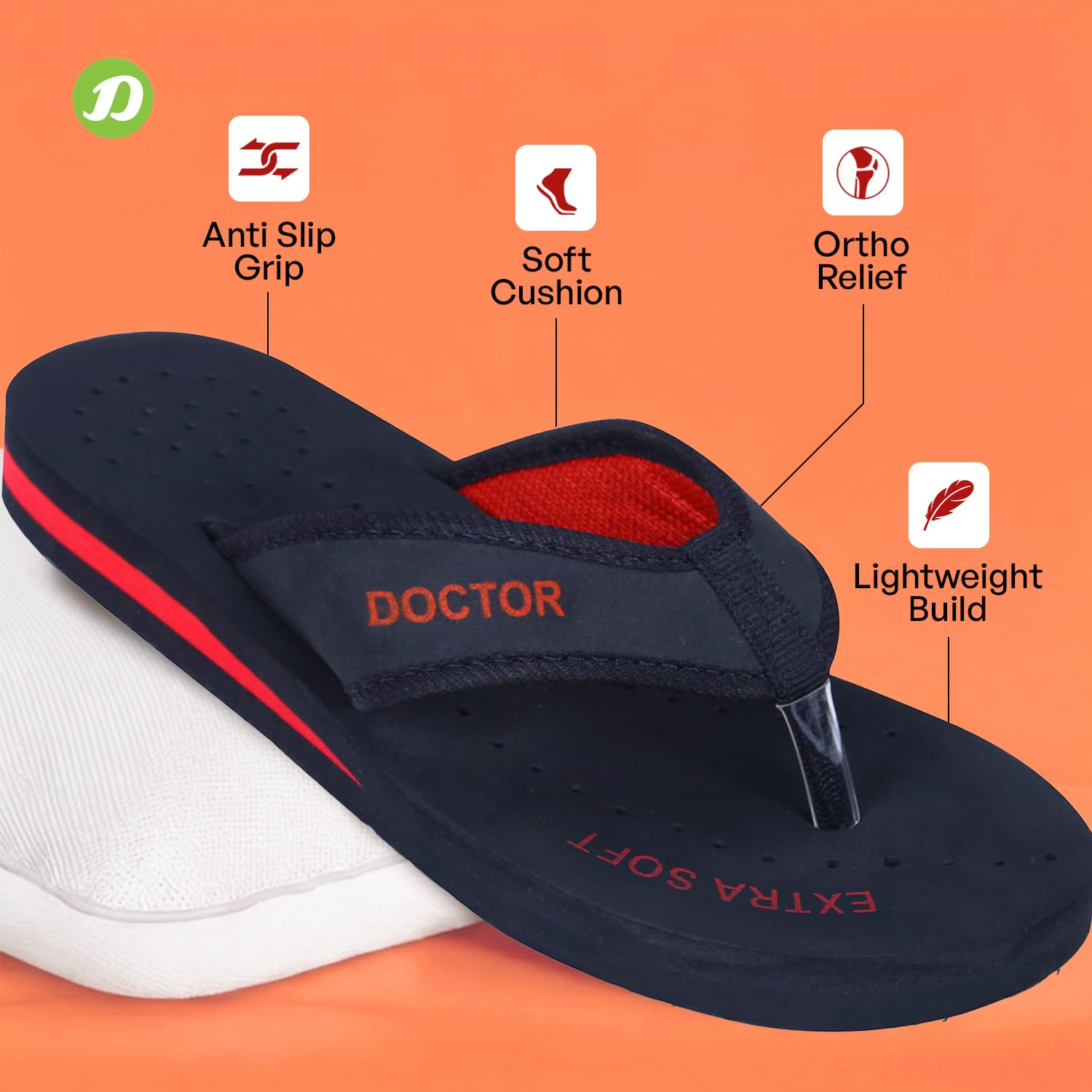 Doctor Extra Soft Women's Lightweight Flip-Flops - D-22 - Image 31