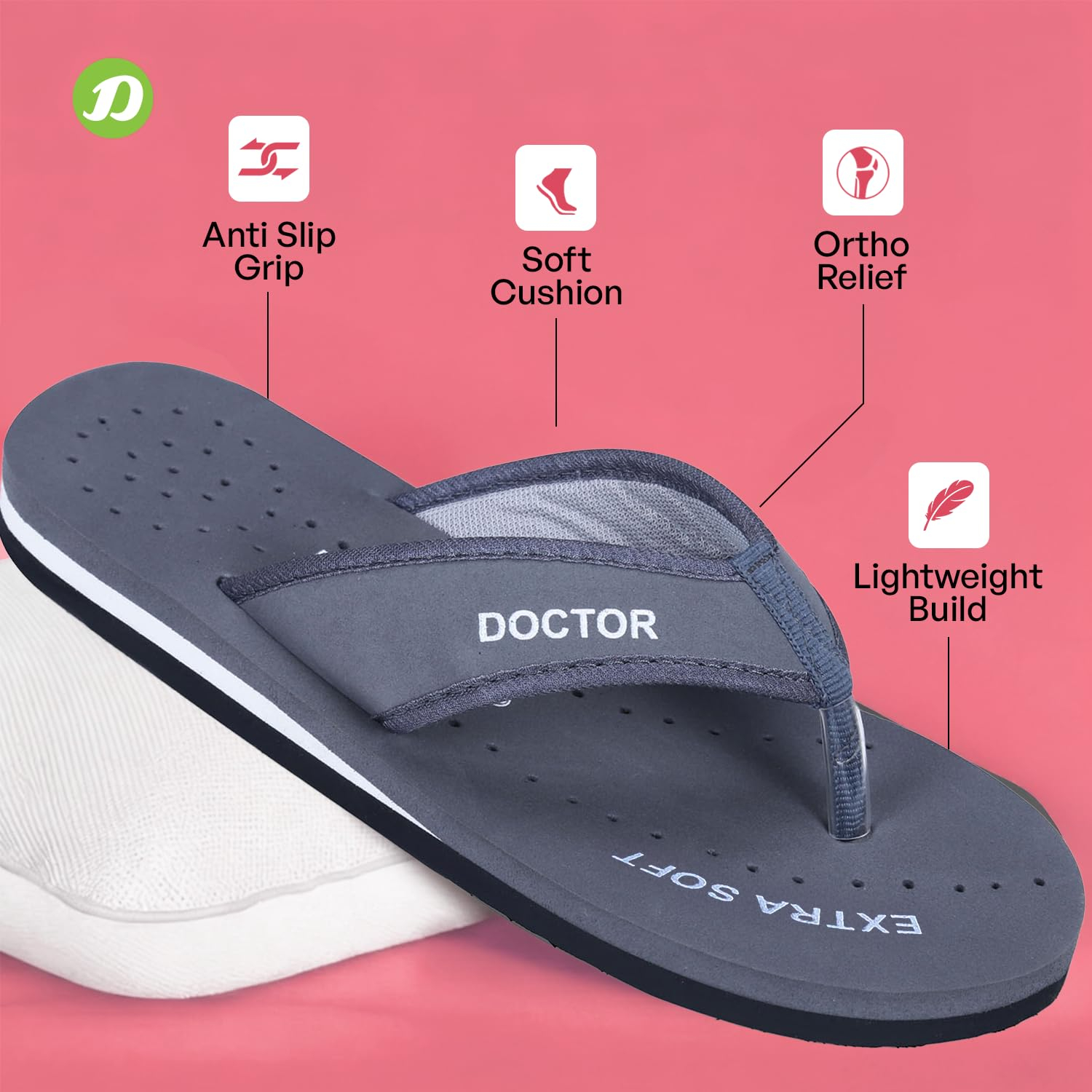 Doctor Extra Soft Women's Lightweight Flip-Flops - D-22 - Image 38