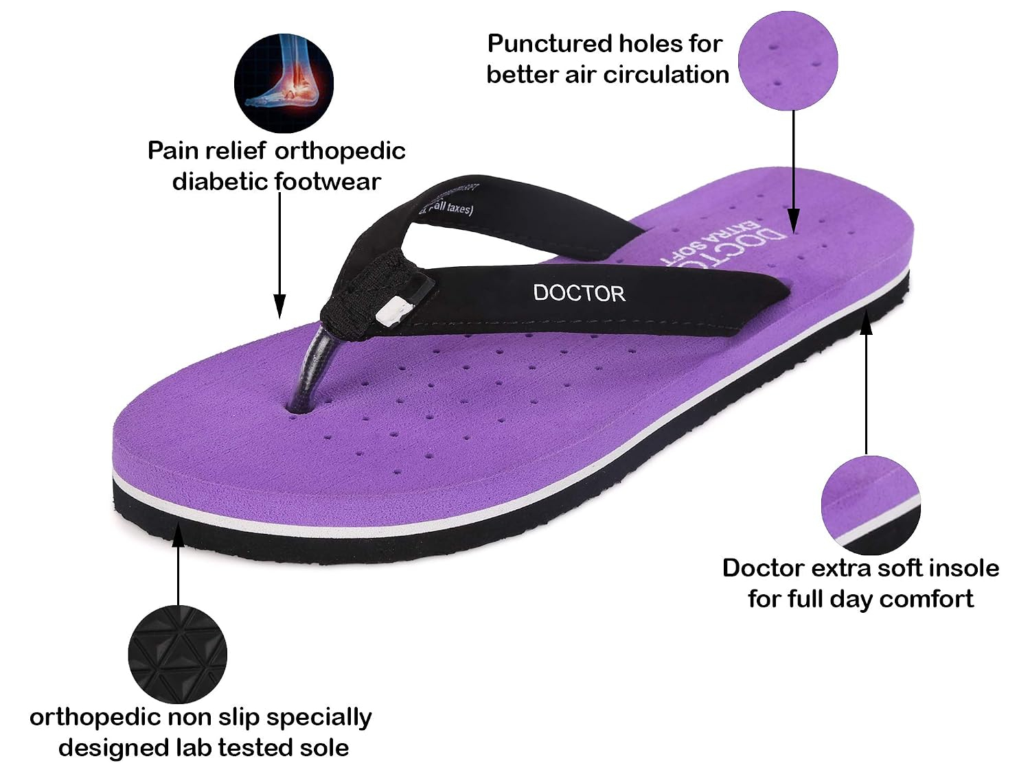 Doctor Extra Soft Women's Flat House Slippers - Image 36