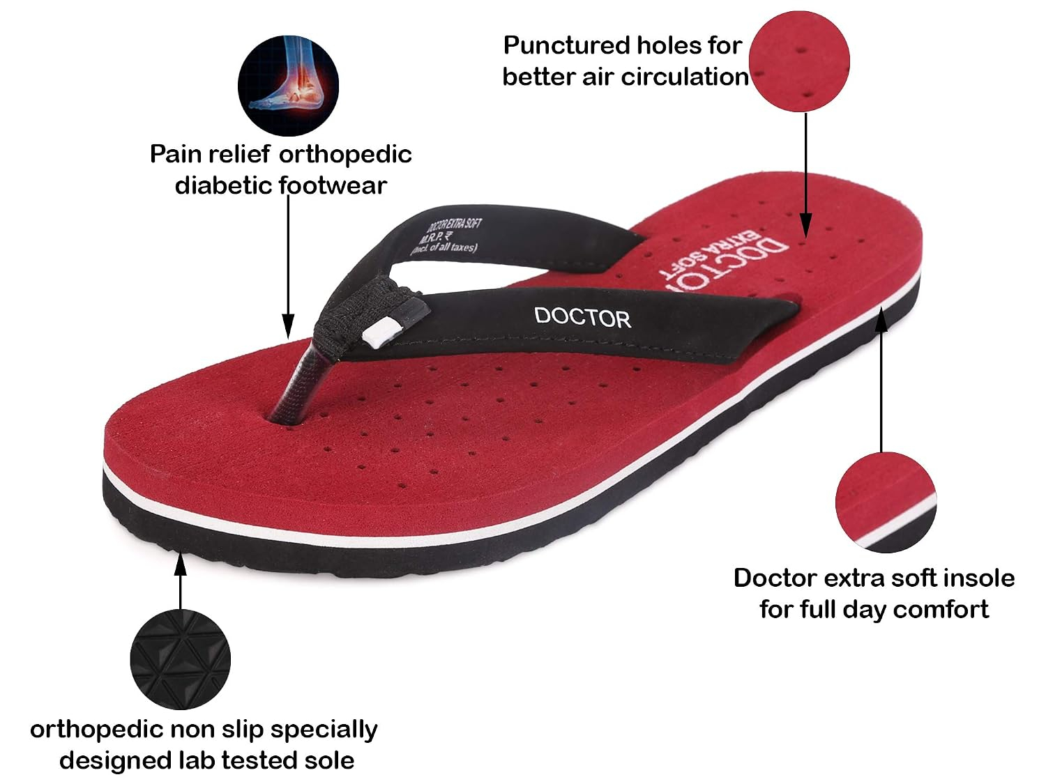 Doctor Extra Soft Women's Flat House Slippers - Image 43