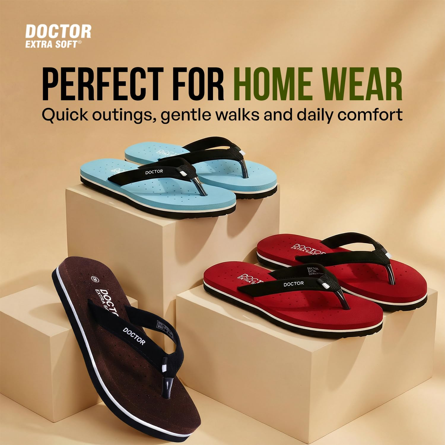 Doctor Extra Soft Women's Flat House Slippers - Image 56
