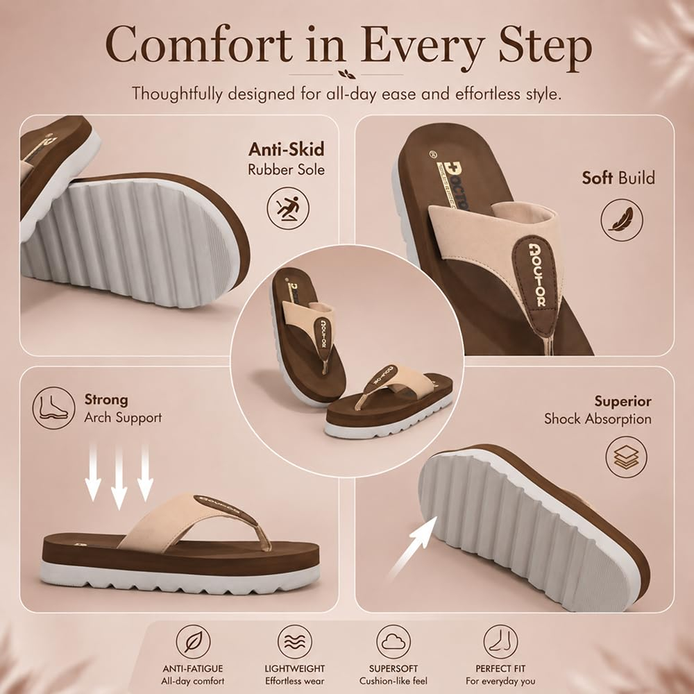Doctor Health Super Soft Women's Cushioned Thong Flip-Flops - Image 14