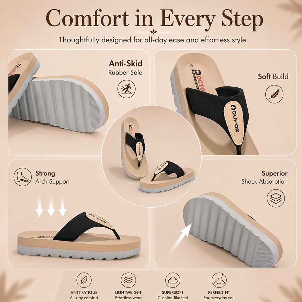 Doctor Health Super Soft Women's Cushioned Thong Flip-Flops - Image 23