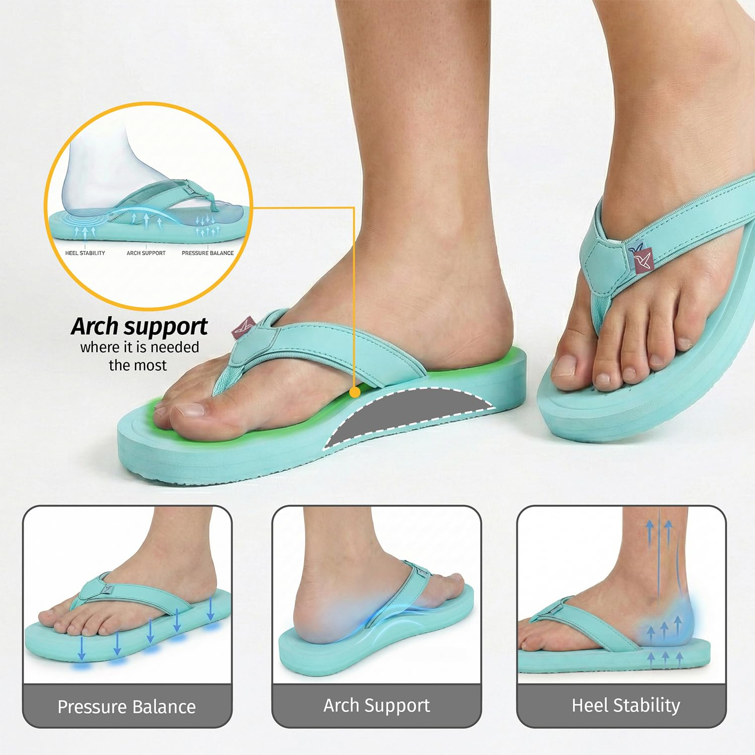 YOHO ArchFlex Women's Padded-Strap Flip-Flops - Image 43