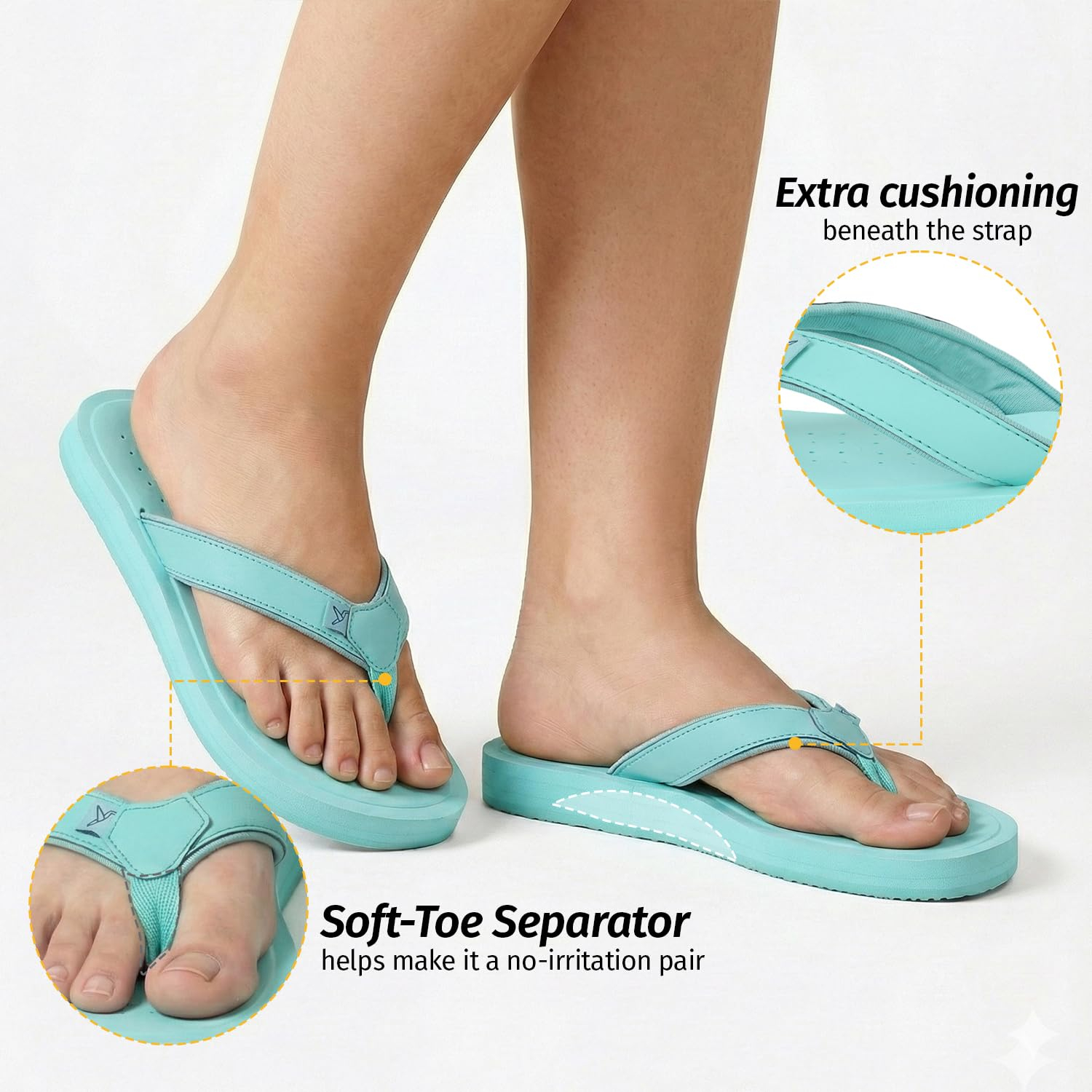 YOHO ArchFlex Women's Padded-Strap Flip-Flops - Image 47