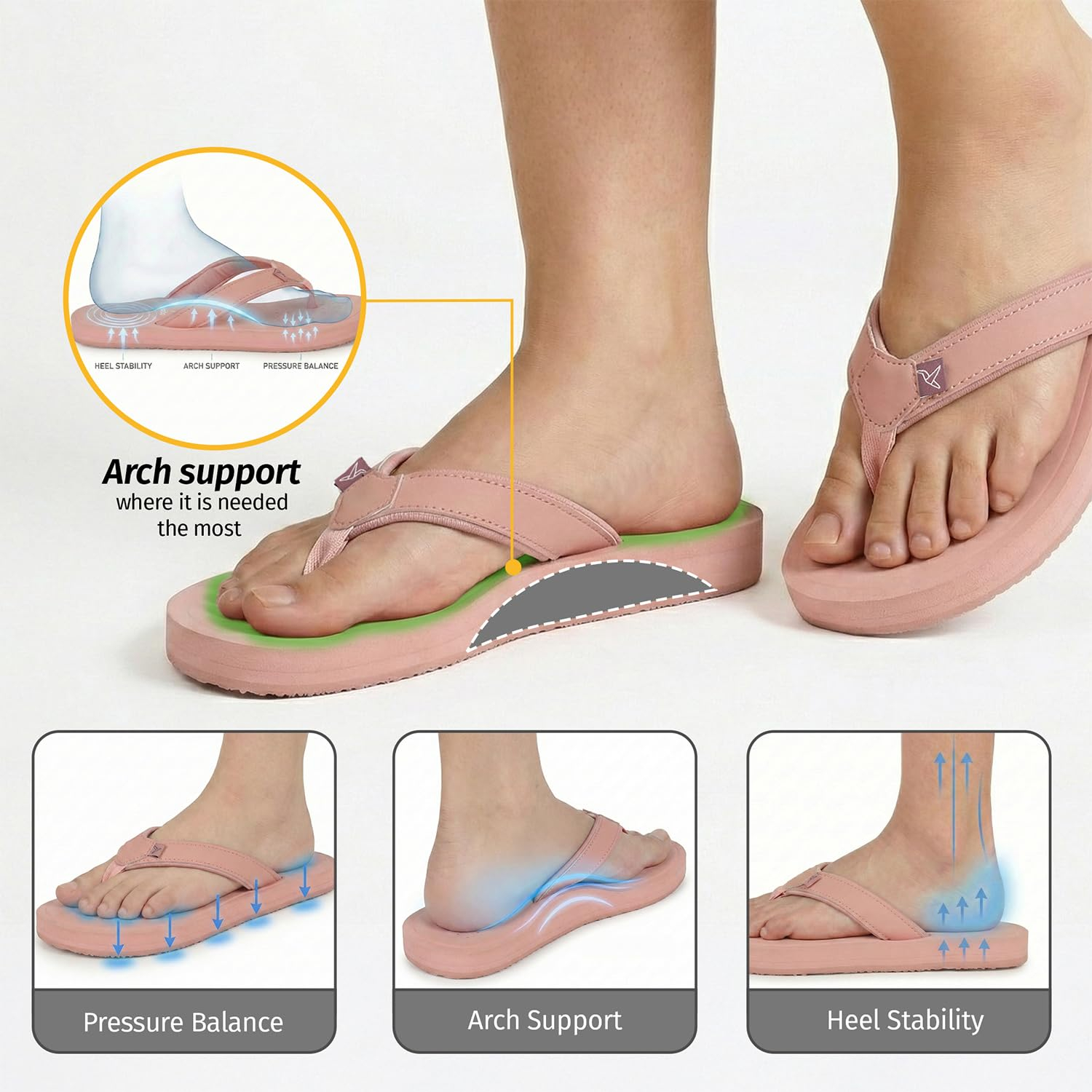 YOHO ArchFlex Women's Padded-Strap Flip-Flops - Image 52