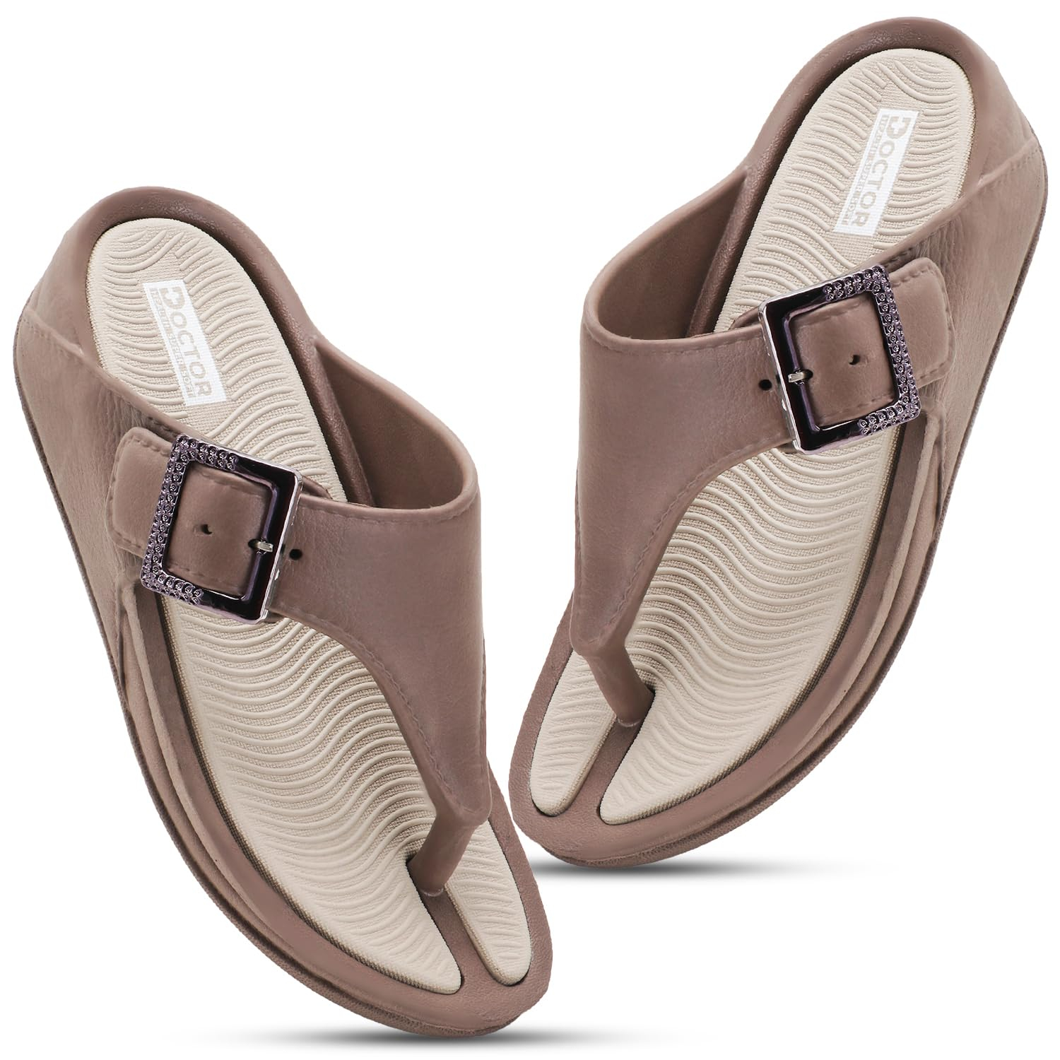 Doctor Health Super Soft Women's Buckle Toe-Ring Sandals