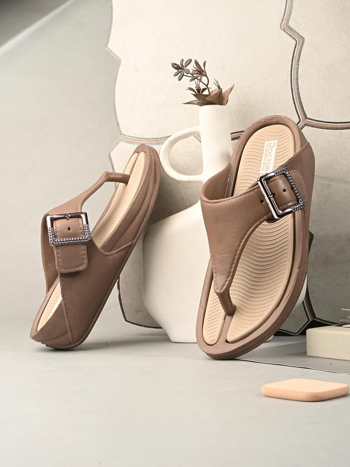 Doctor Health Super Soft Women's Buckle Toe-Ring Sandals - Image 5
