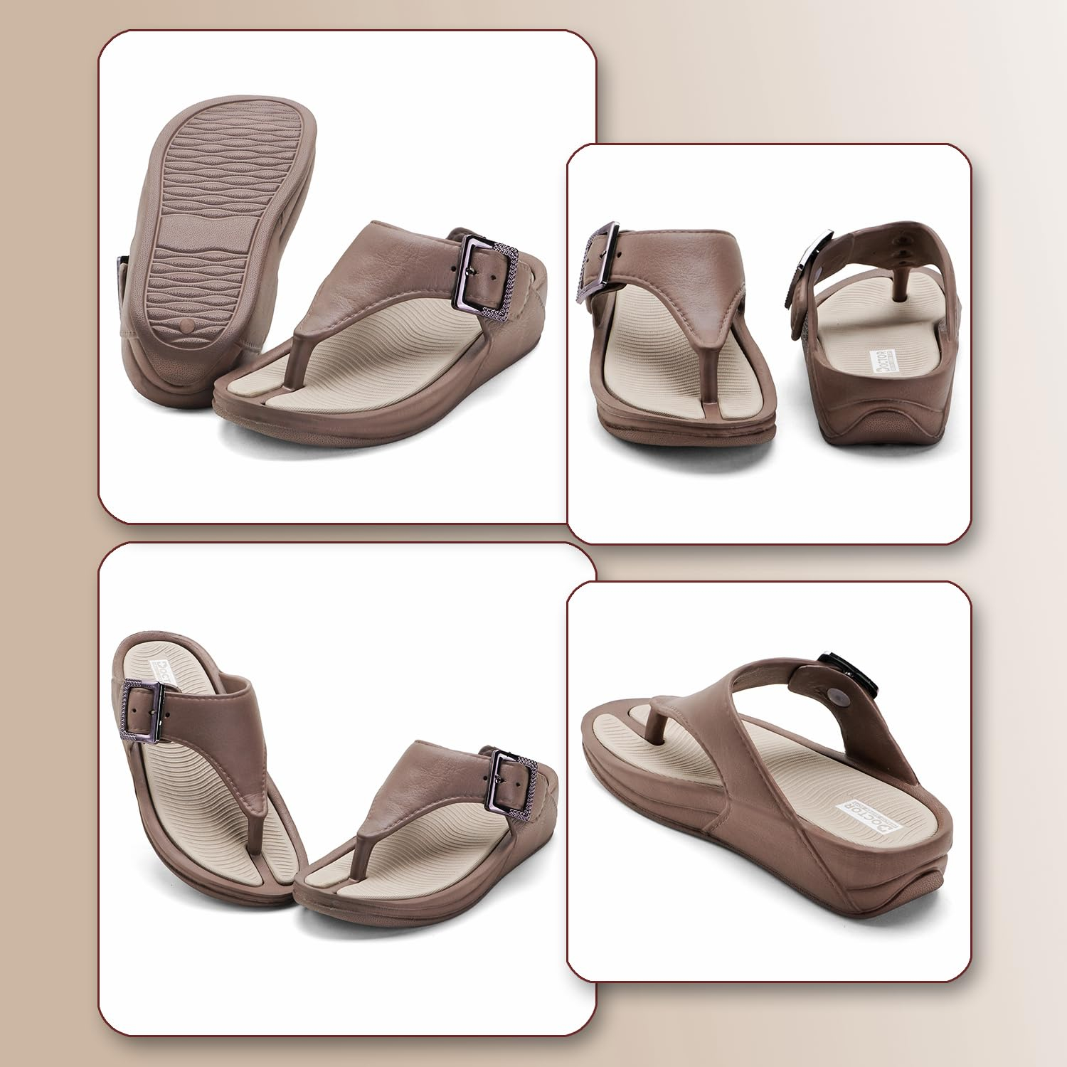 Doctor Health Super Soft Women's Buckle Toe-Ring Sandals - Image 7