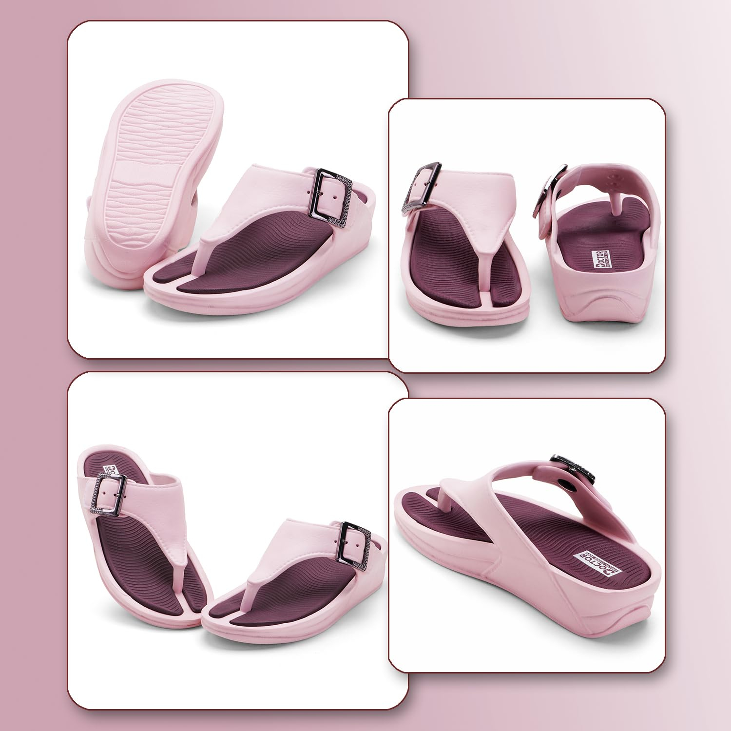 Doctor Health Super Soft Women's Buckle Toe-Ring Sandals - Image 15