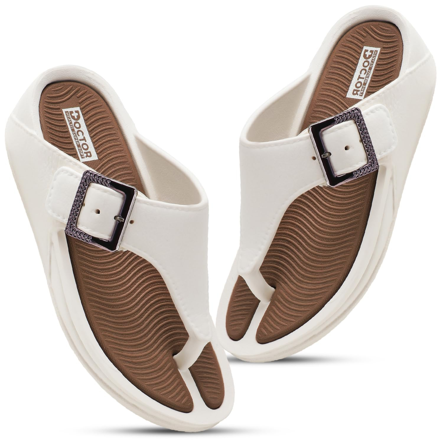 Doctor Health Super Soft Women's Buckle Toe-Ring Sandals - Image 18