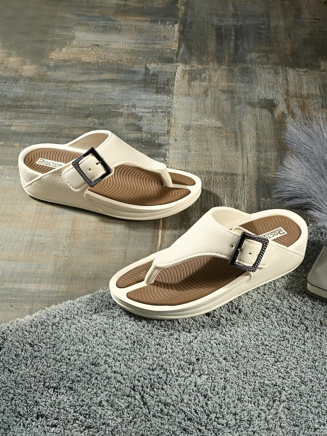 Doctor Health Super Soft Women's Buckle Toe-Ring Sandals - Image 20